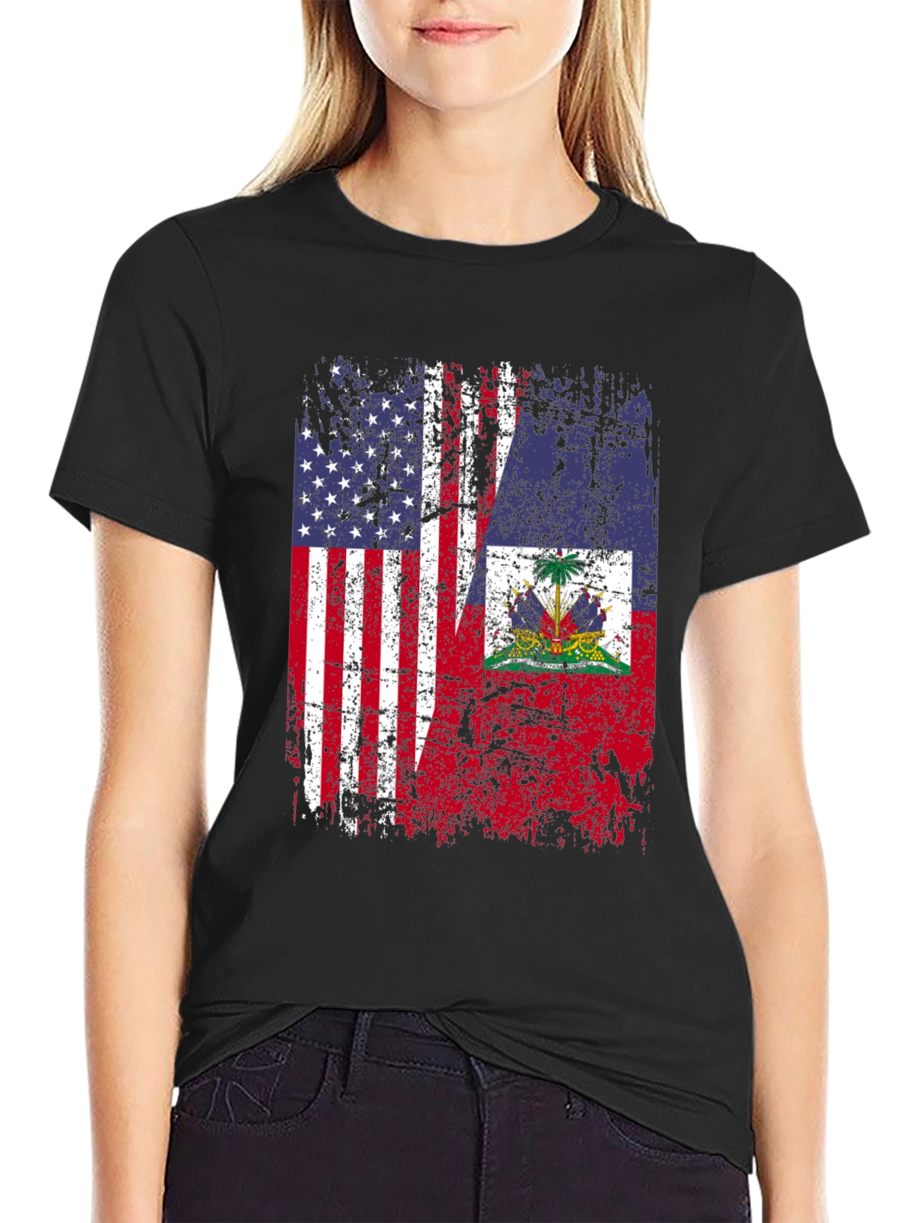 USA Haiti Flag T-Shirt