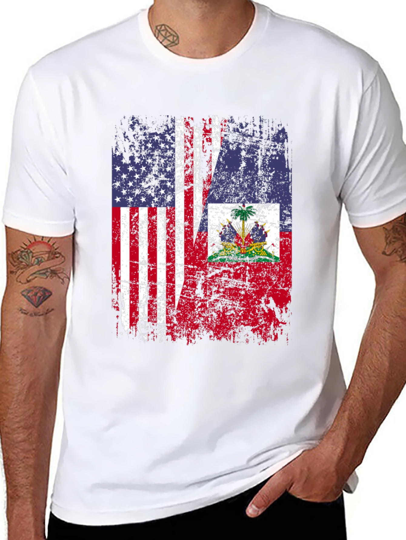 USA Haiti Flag T-Shirt