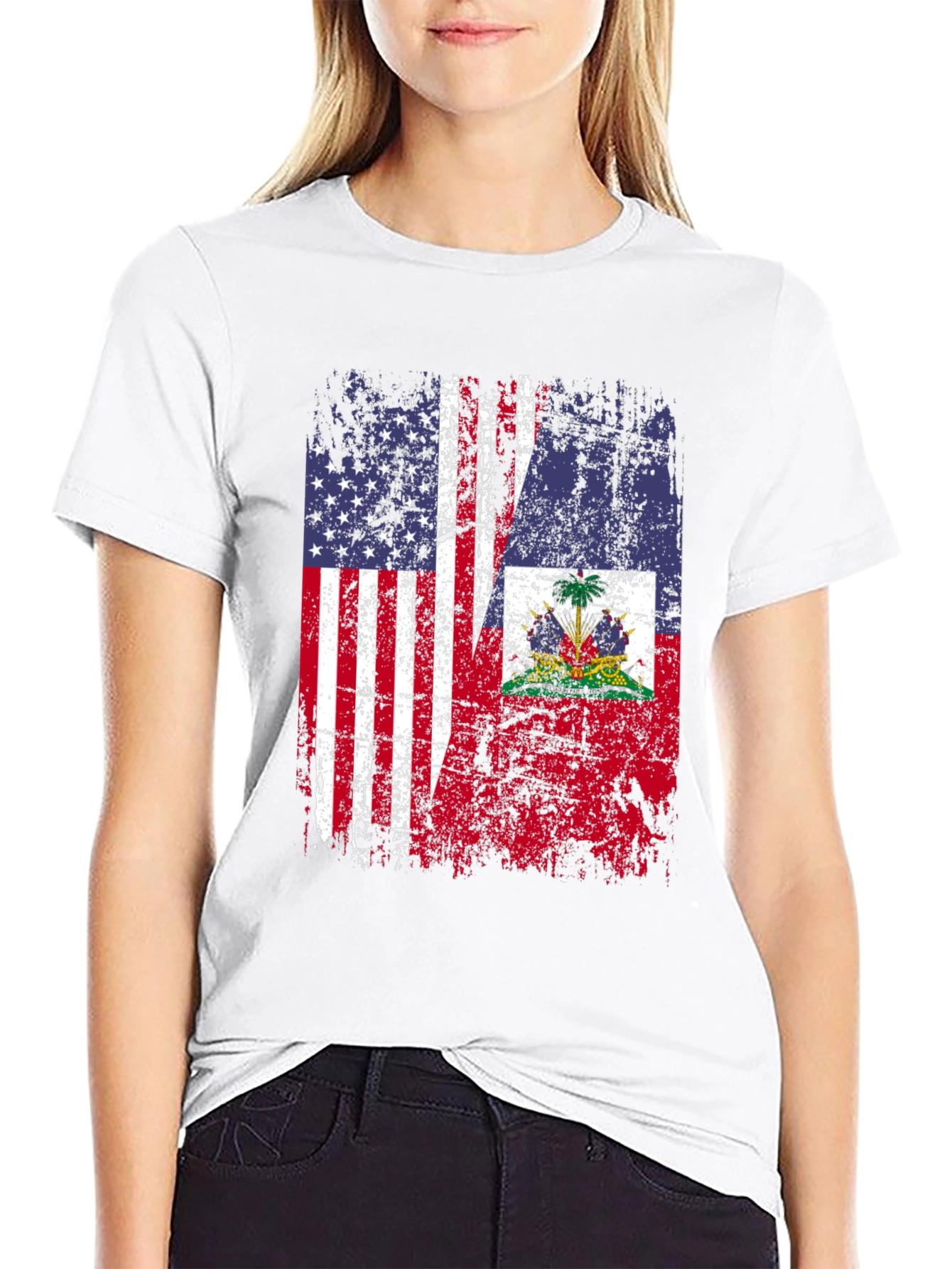 USA Haiti Flag T-Shirt
