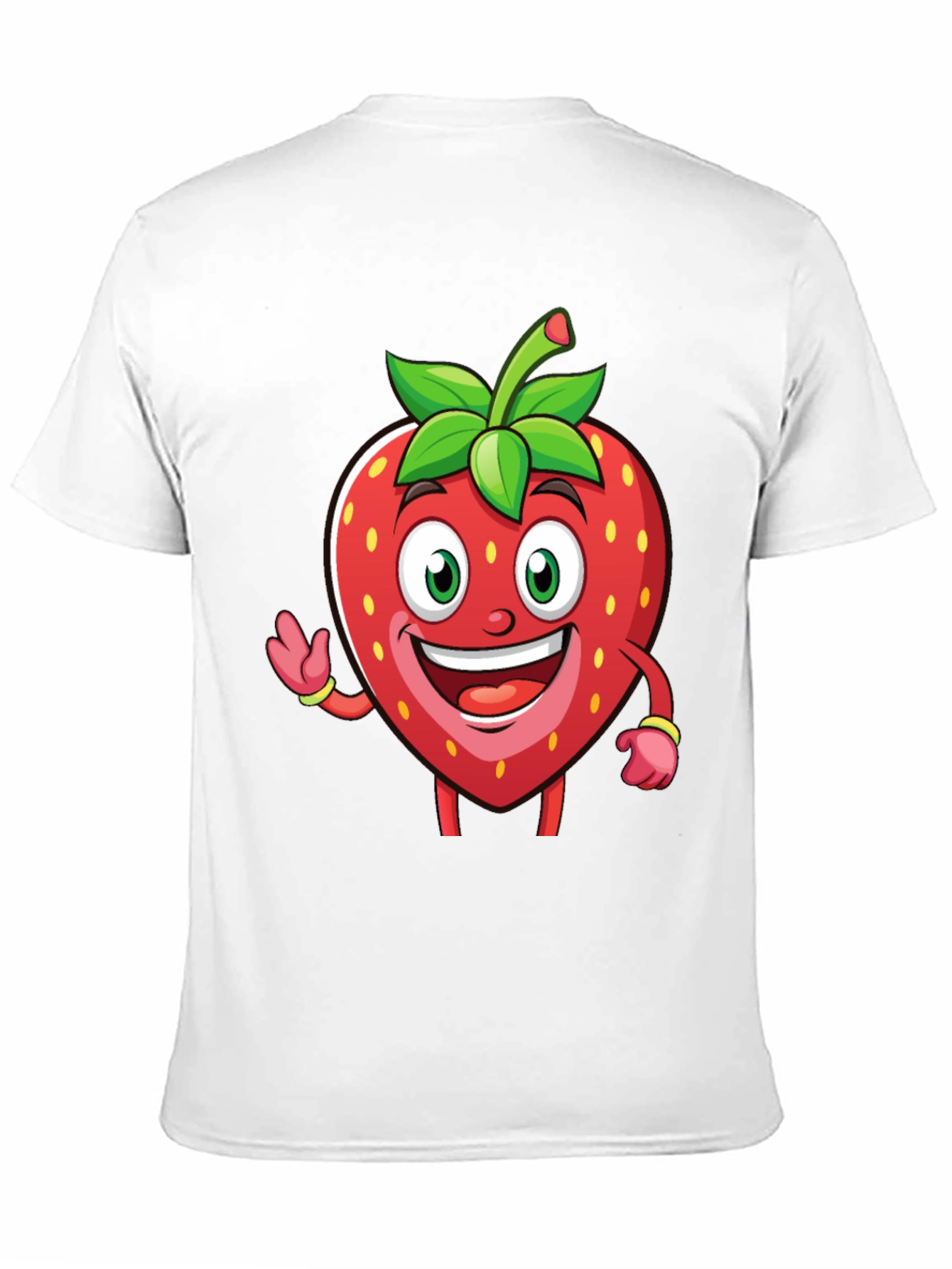 Funny Strawberry Cartoon T-Shirt - Black