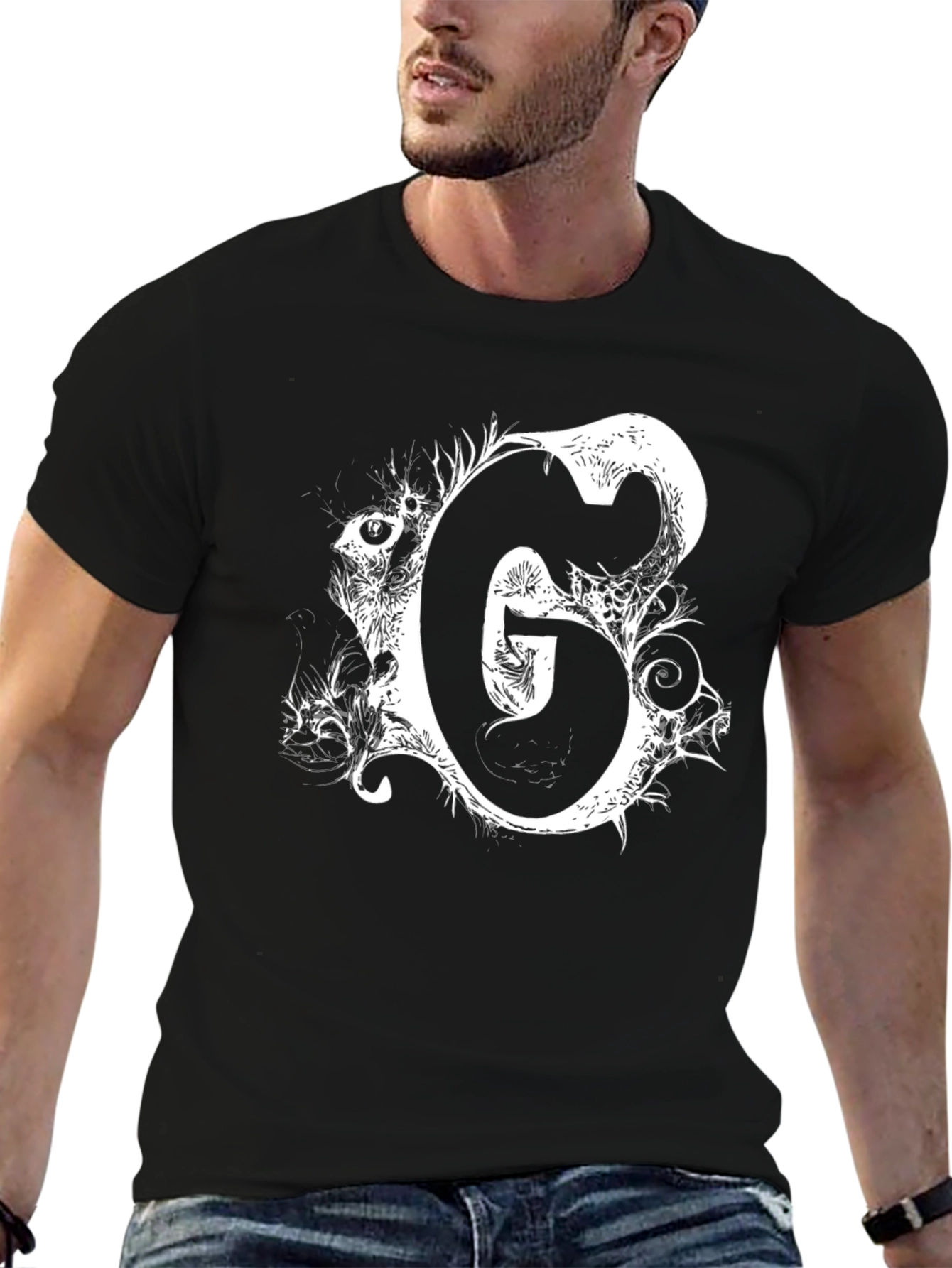 Black T-Shirt with White G Graphic