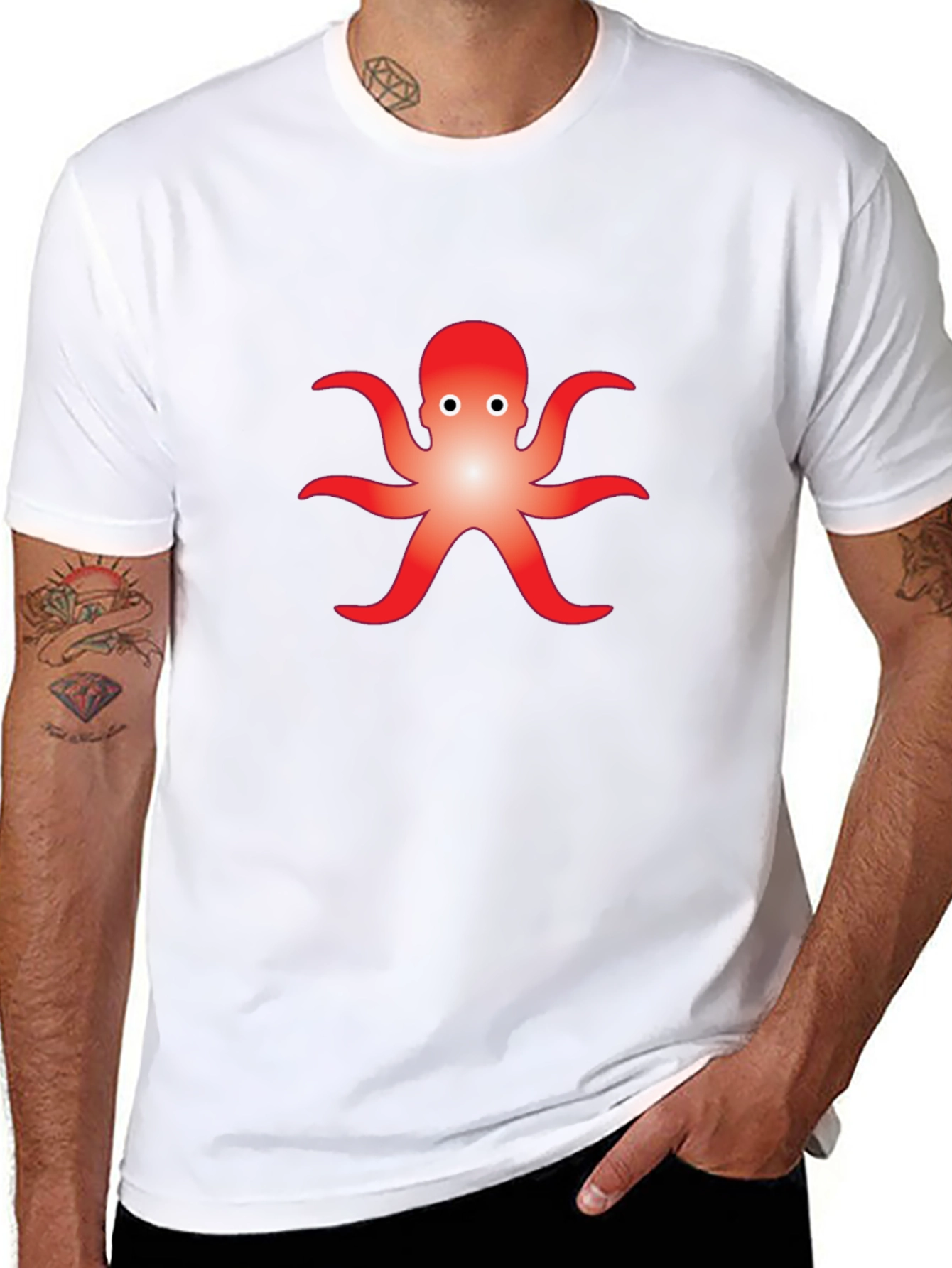 Cool Octopus Graphic Black T-Shirt