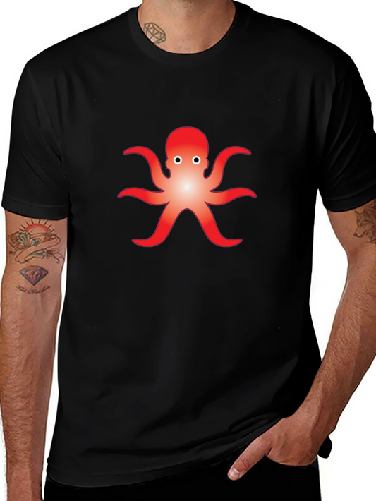 Cool Octopus Graphic Black T-Shirt