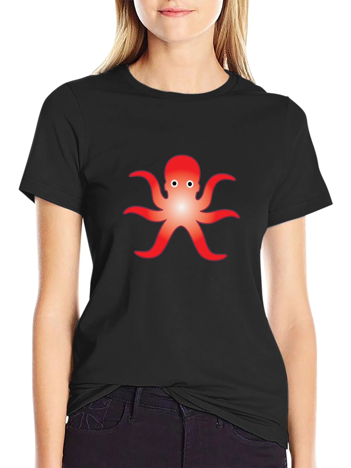 Cool Octopus Graphic Black T-Shirt