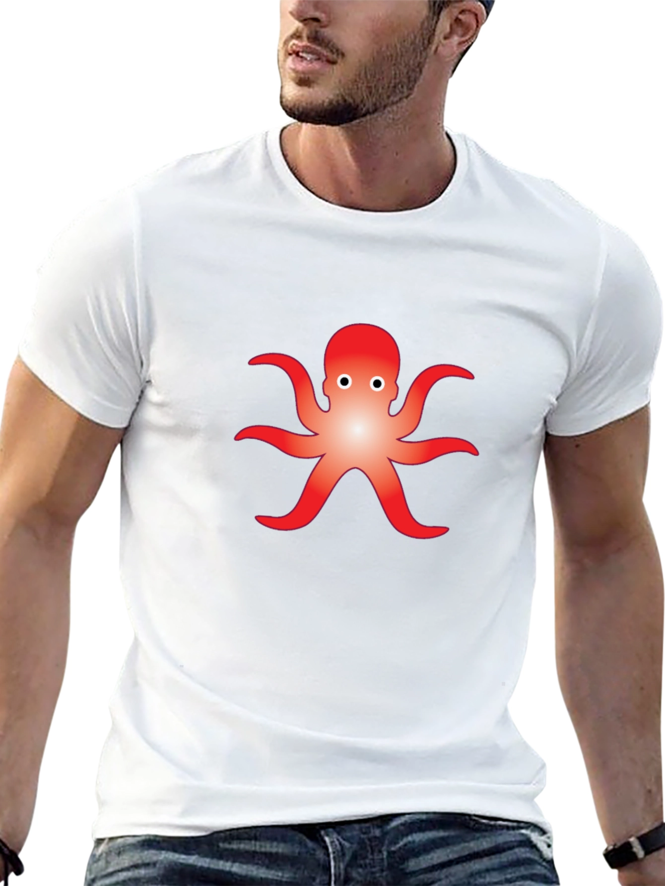 Cool Octopus Graphic Black T-Shirt