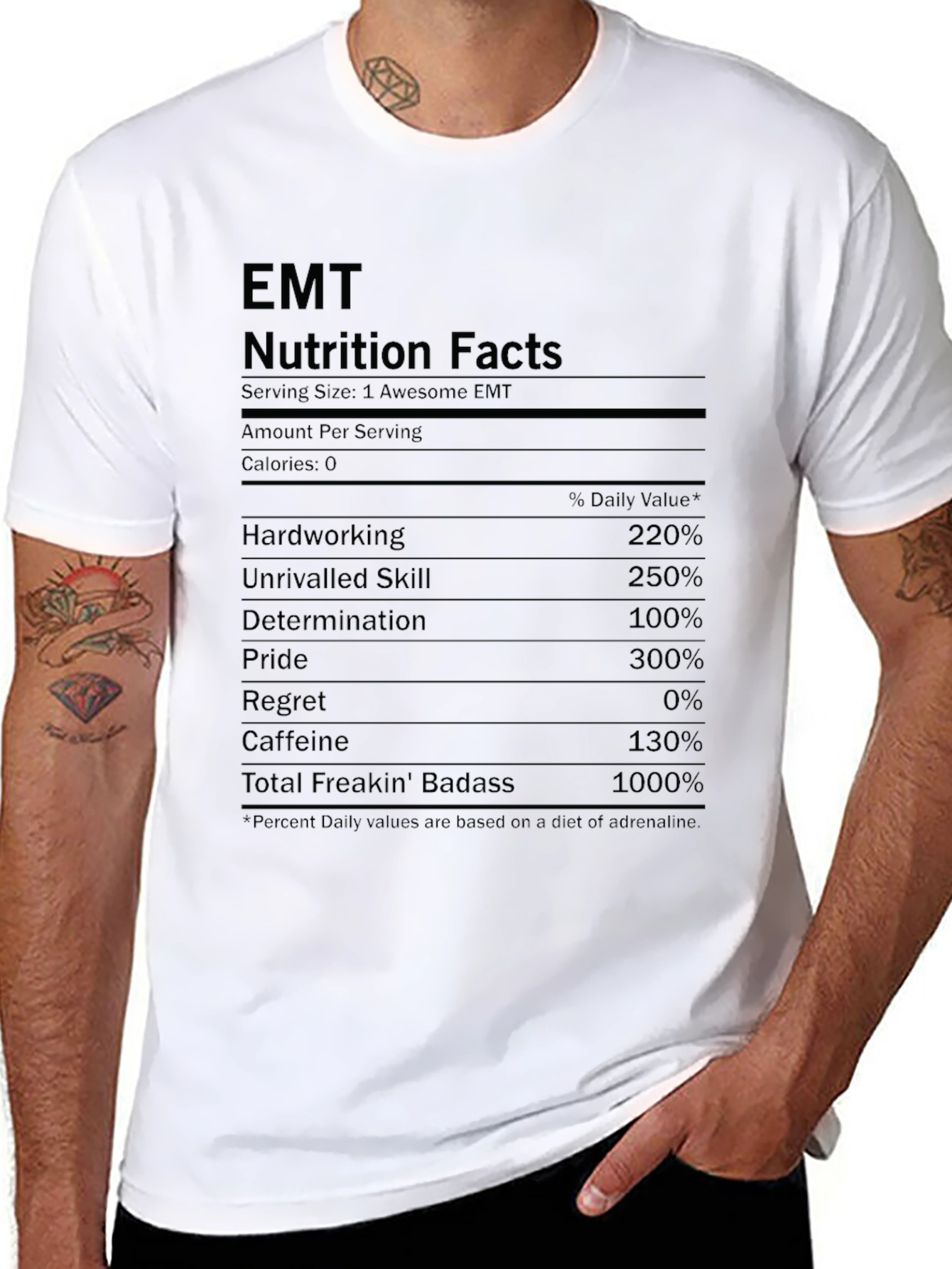 EMT Nutrition Facts Black T-Shirt