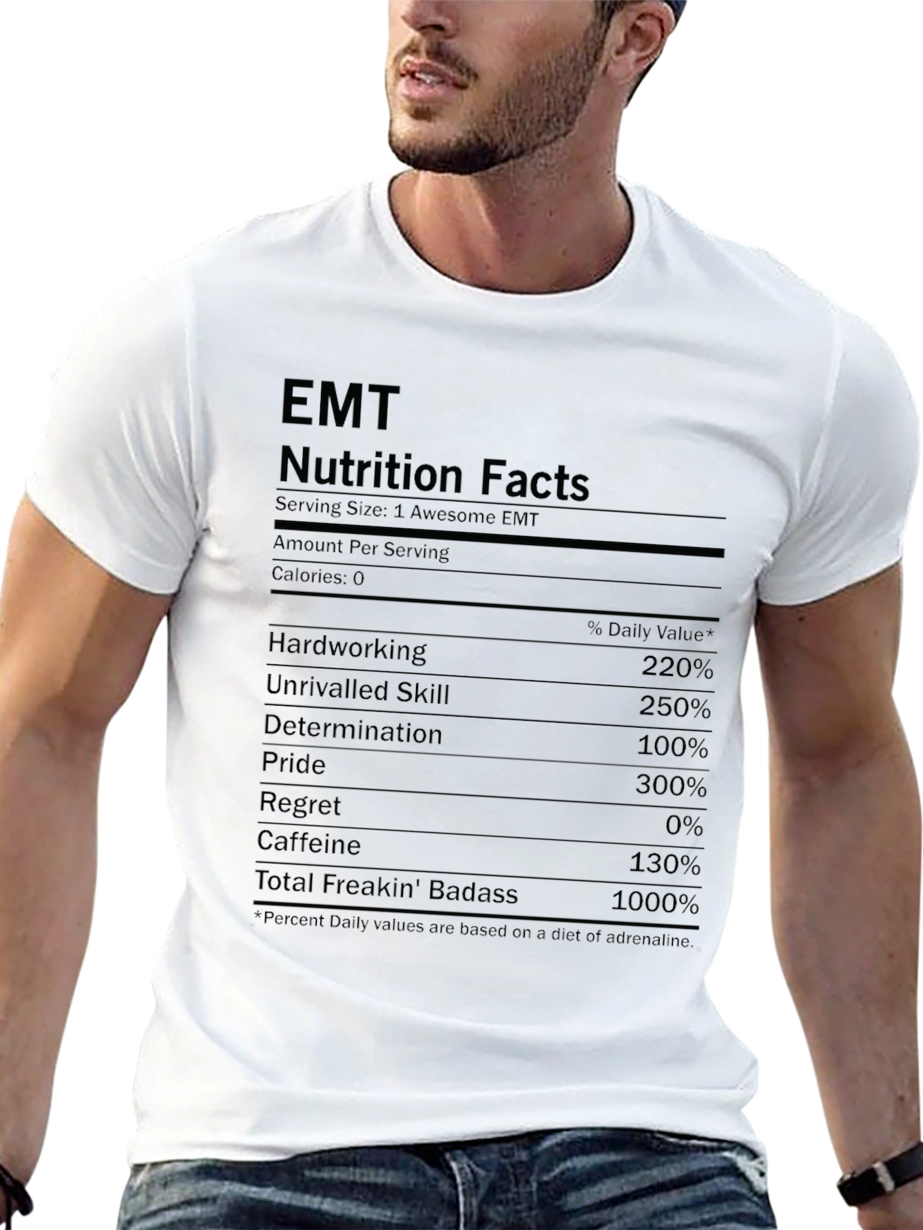 EMT Nutrition Facts Black T-Shirt
