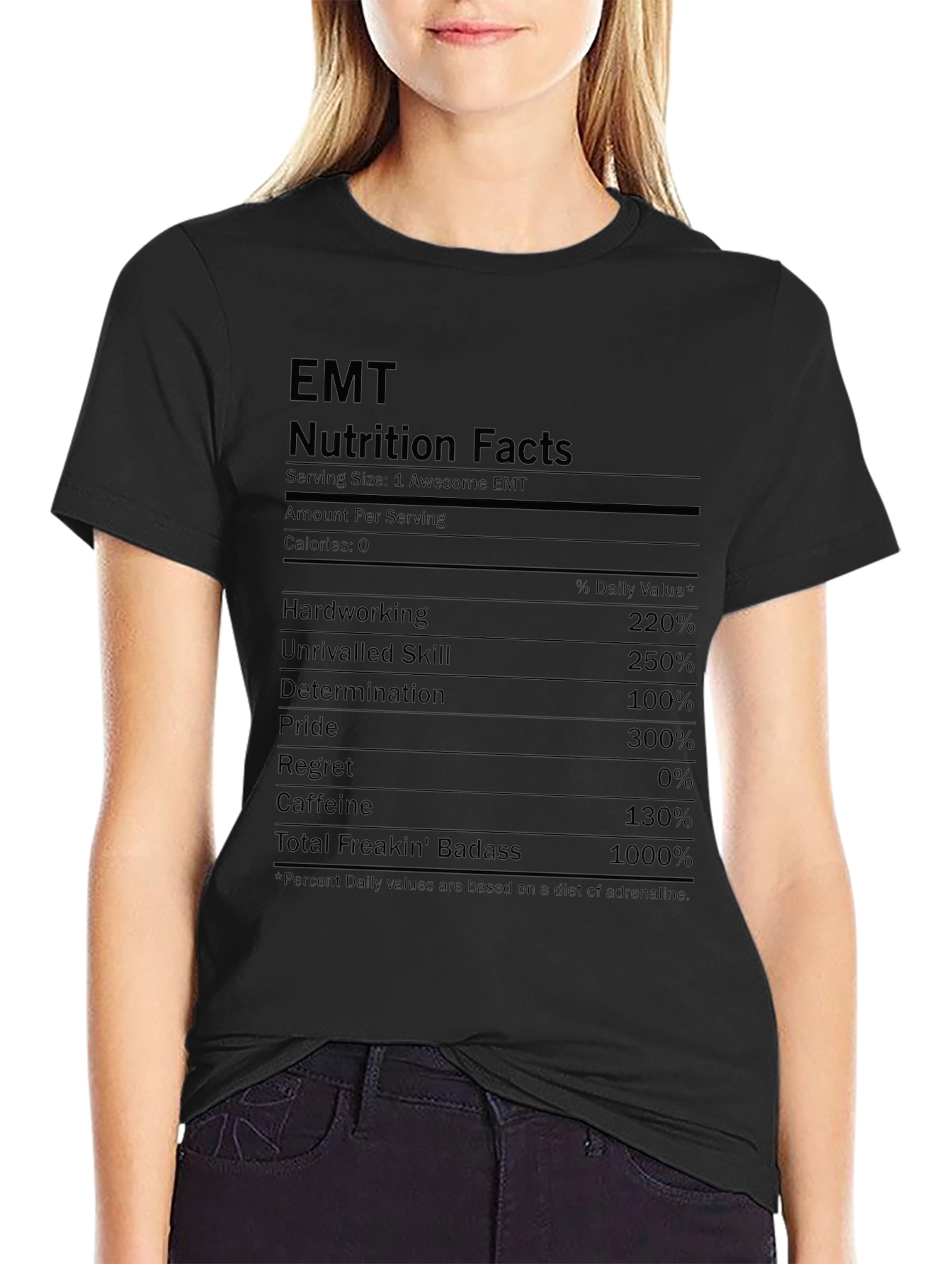 EMT Nutrition Facts Black T-Shirt