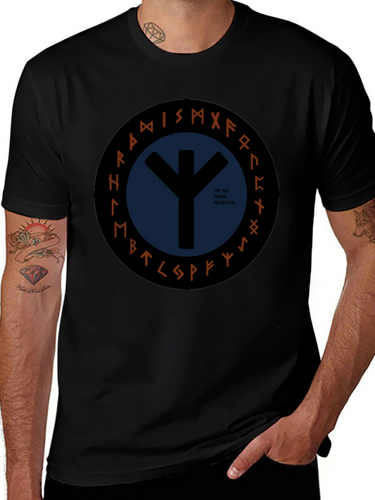 Elk Power Protection T-Shirt - Viking Runes