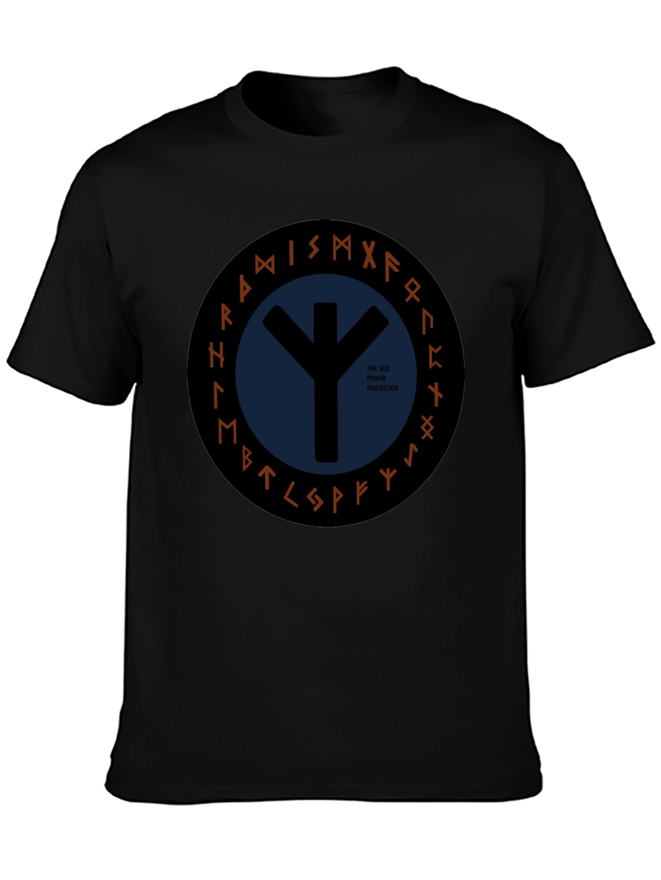 Elk Power Protection T-Shirt - Viking Runes