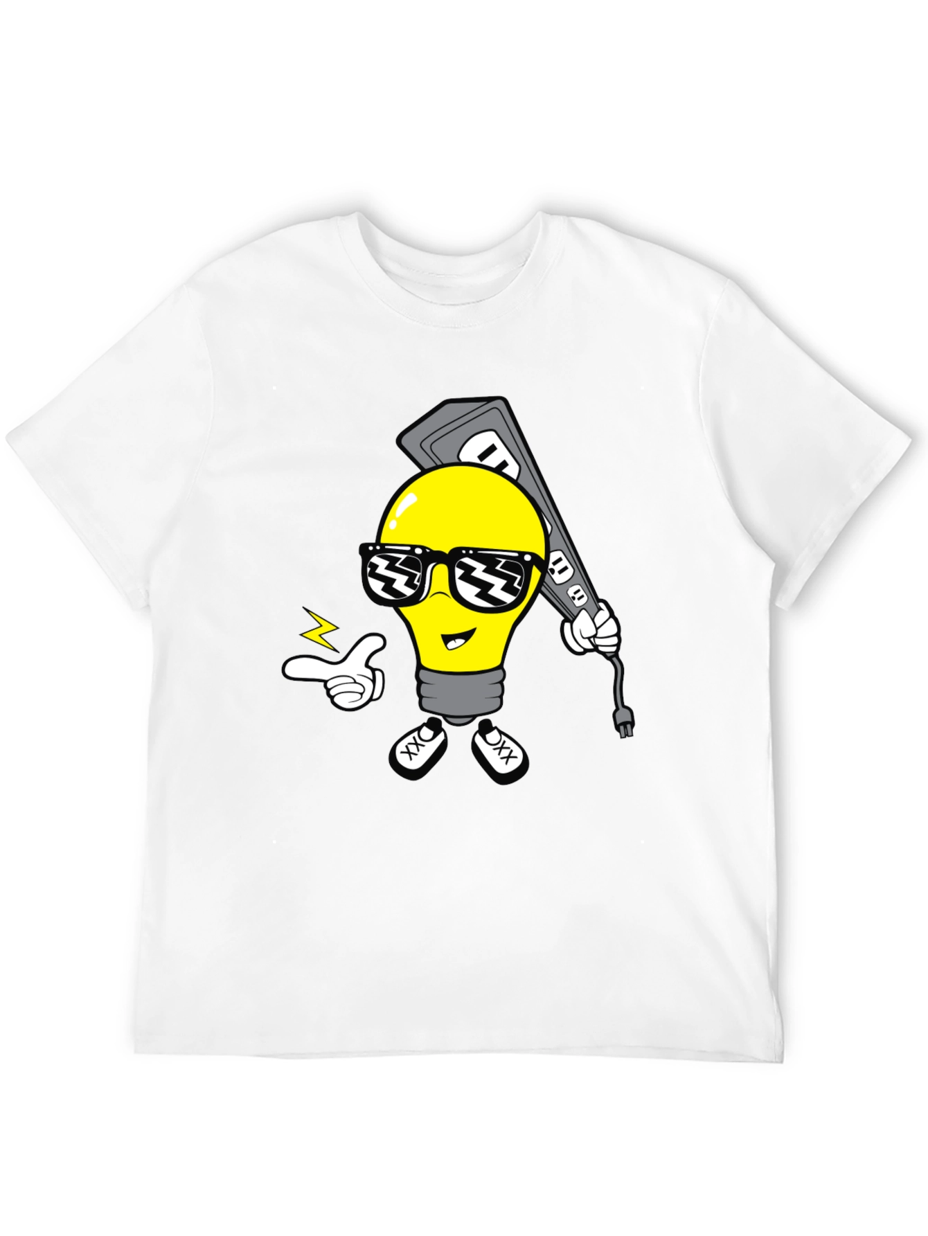 Cool Light Bulb Graphic T-Shirt - Black Cotton Tee