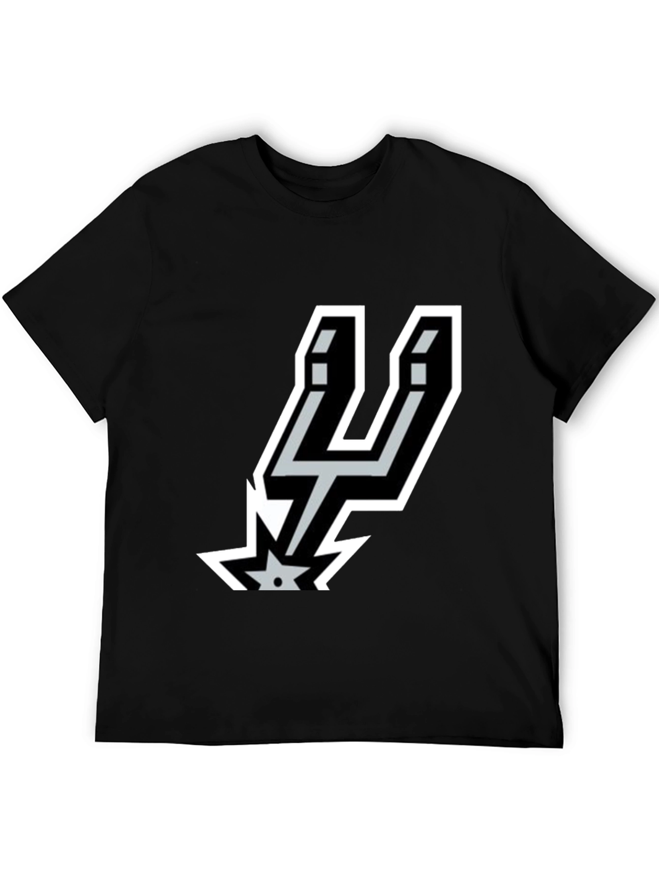 Mens Spurs Logo Graphic Black T-Shirt