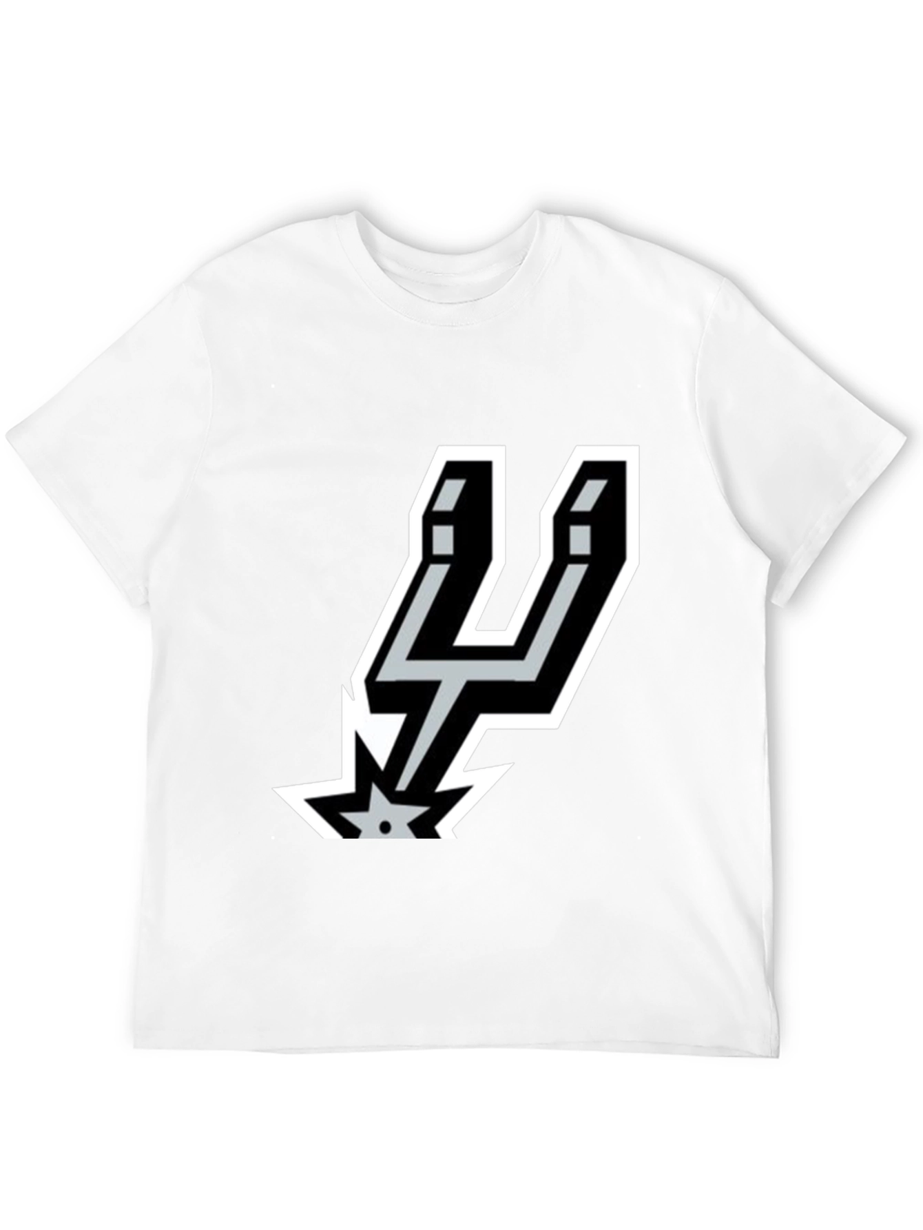 Mens Spurs Logo Graphic Black T-Shirt