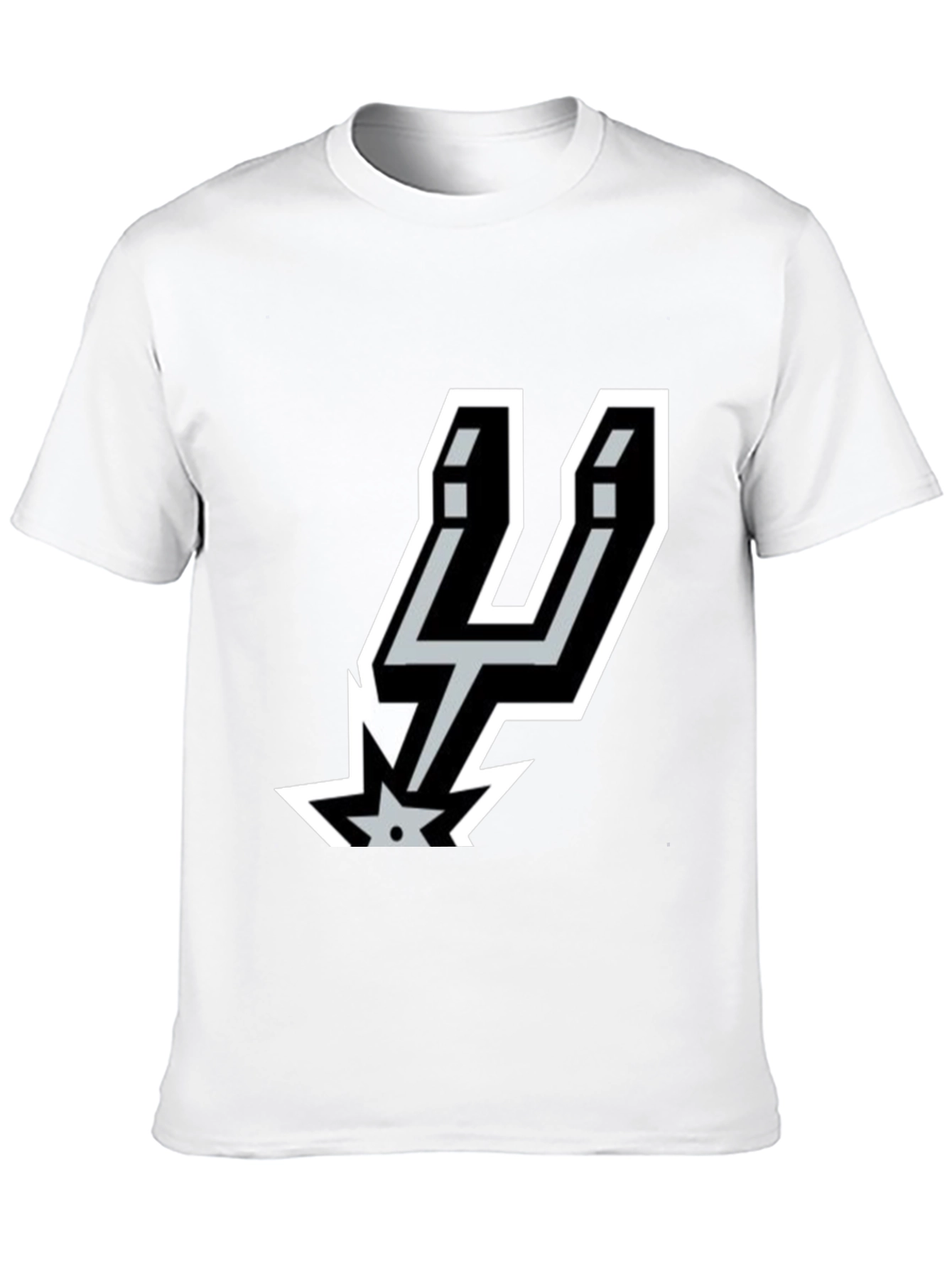 Mens Spurs Logo Graphic Black T-Shirt