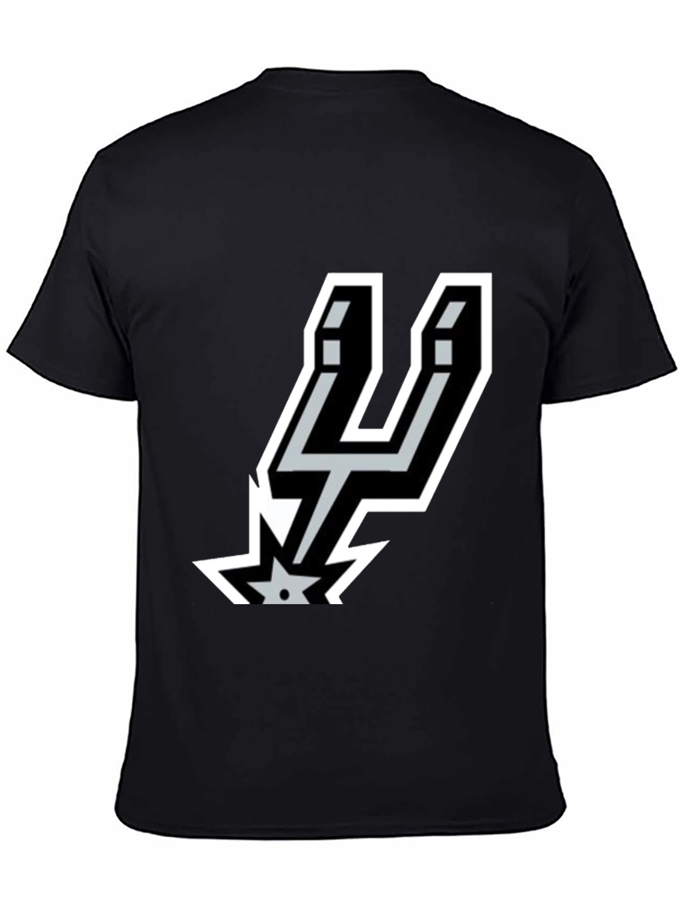 Mens Spurs Logo Graphic Black T-Shirt