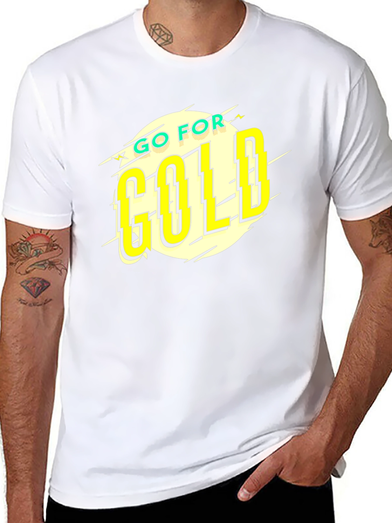 Go For Gold Black Graphic T-Shirt