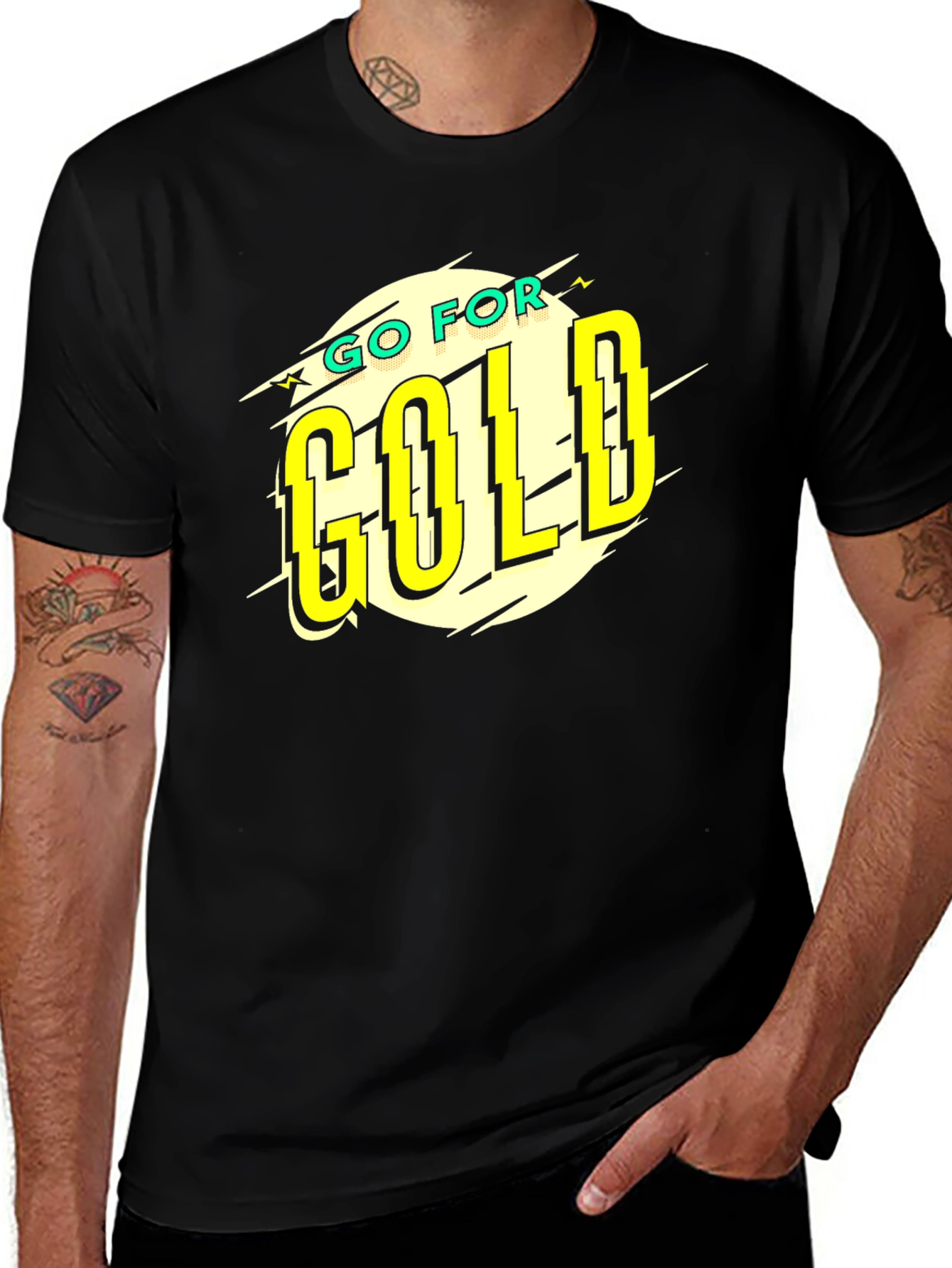Go For Gold Black Graphic T-Shirt