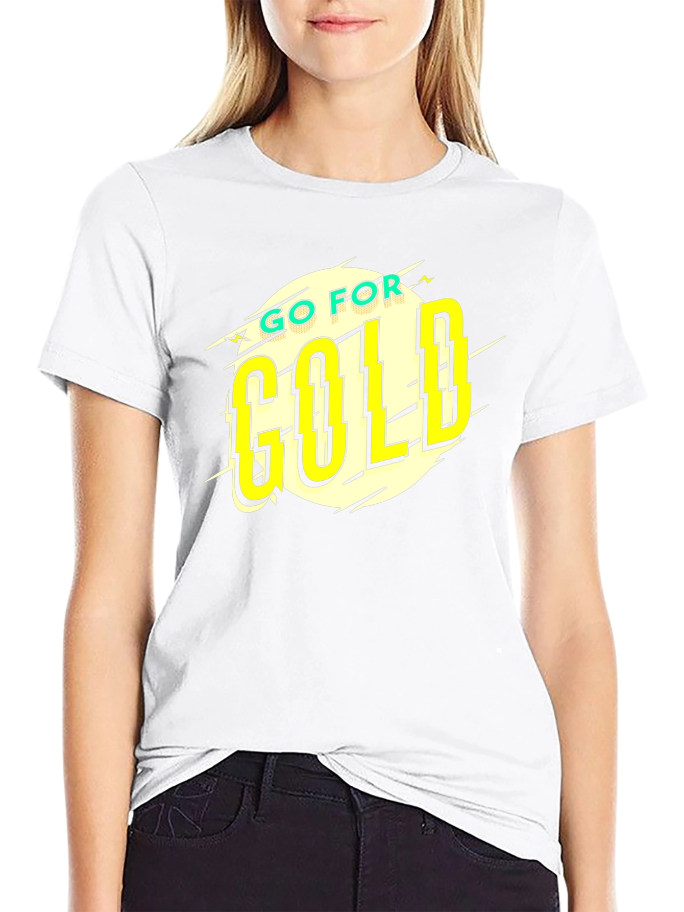 Go For Gold Black Graphic T-Shirt