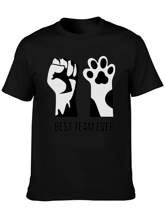 Best Team Ever T-Shirt: Human Fist & Paw