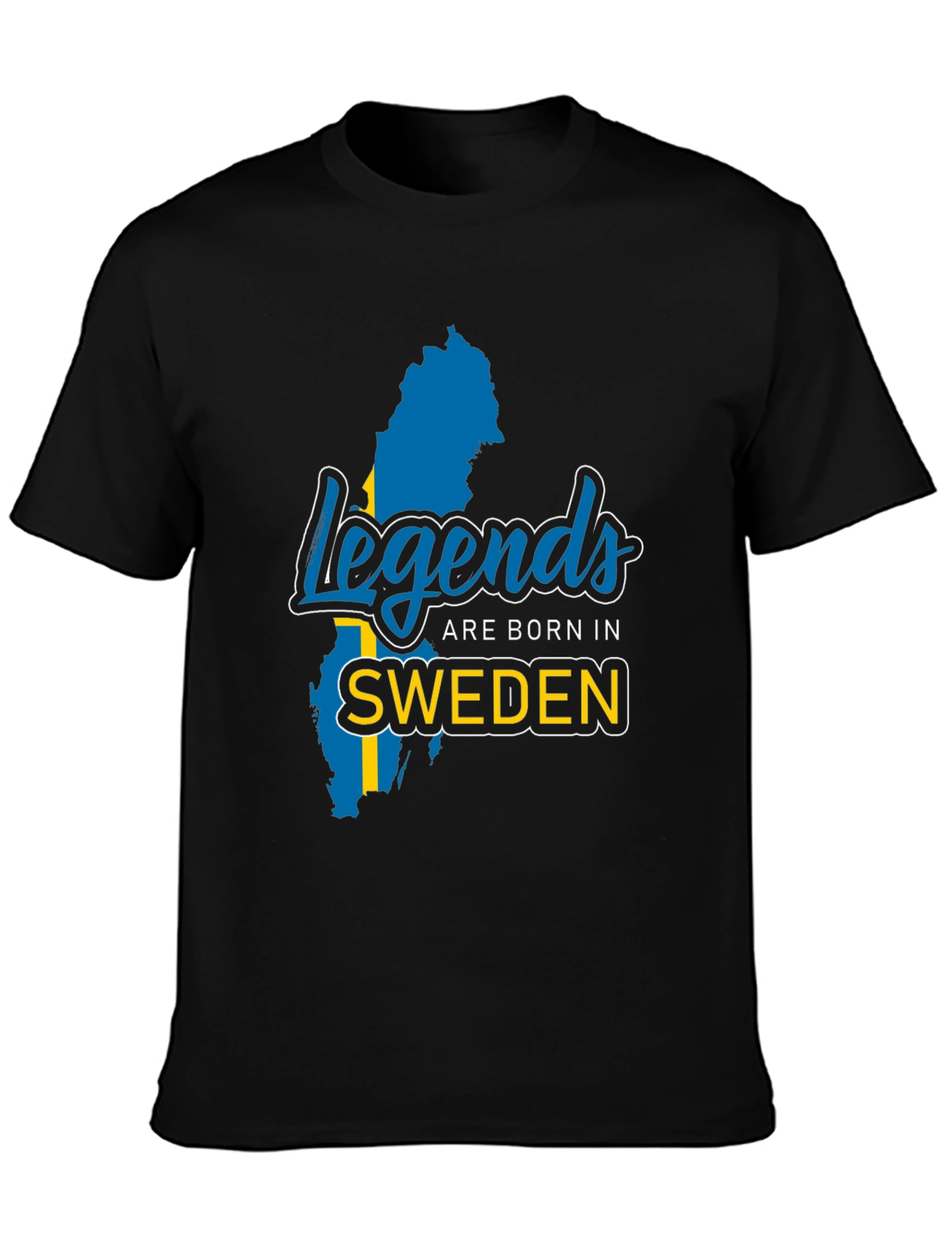 Legends Are Born In Sweden Black T-Shirt