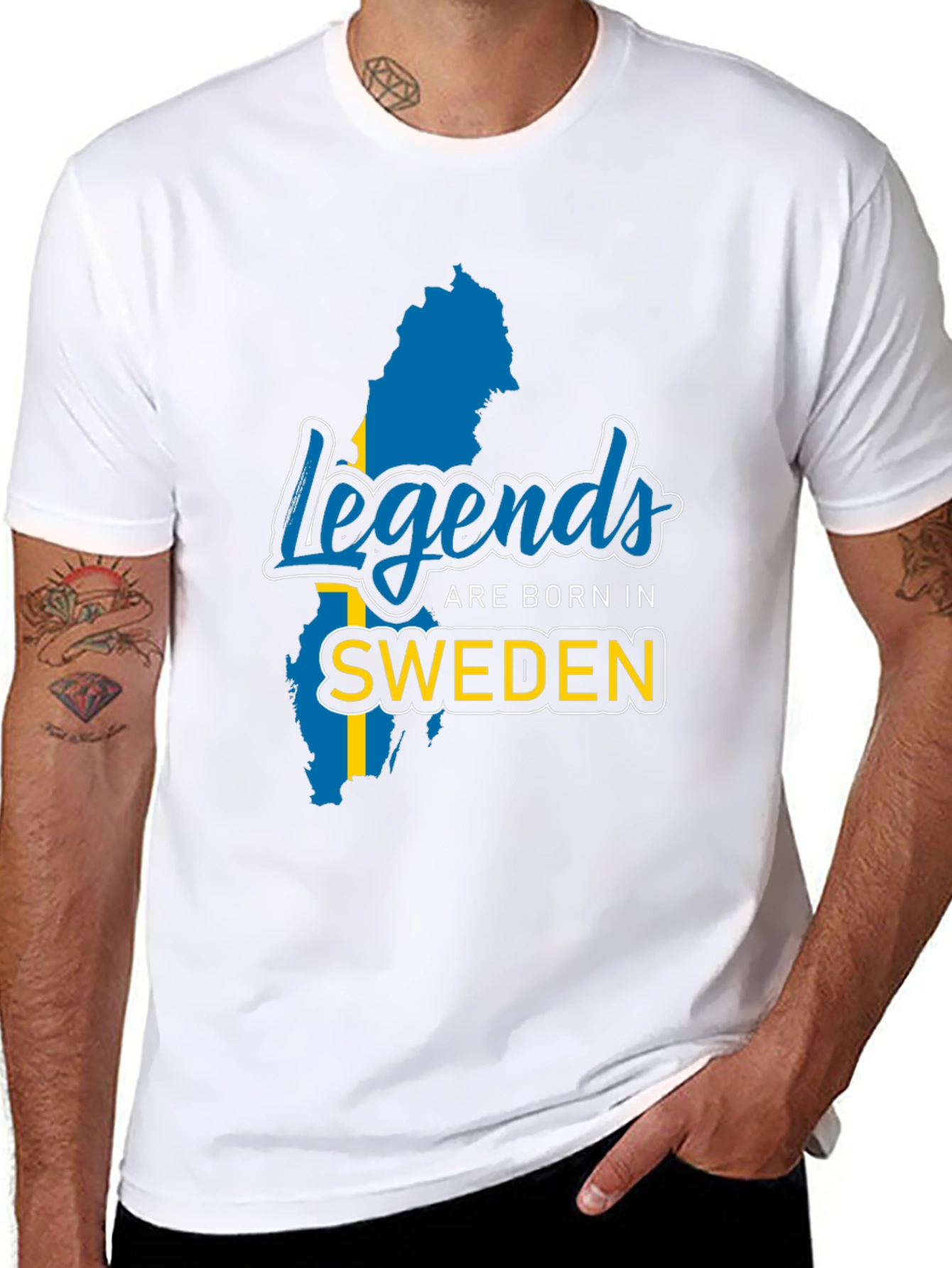 Legends Are Born In Sweden Black T-Shirt
