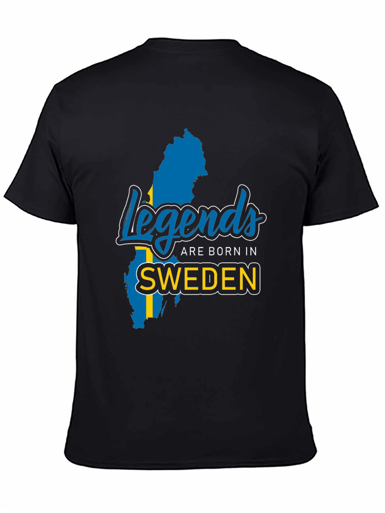 Legends Are Born In Sweden Black T-Shirt