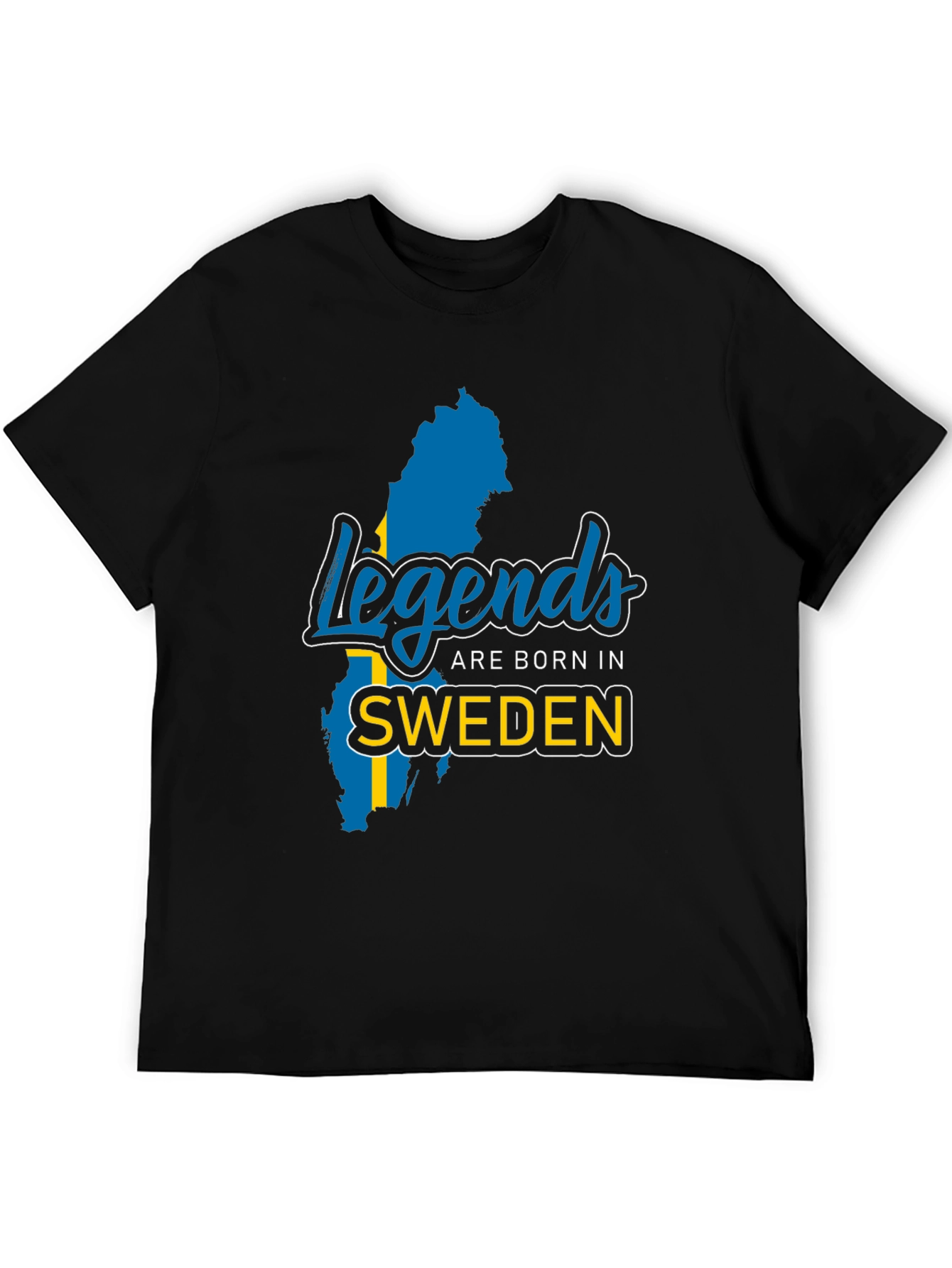 Legends Are Born In Sweden Black T-Shirt