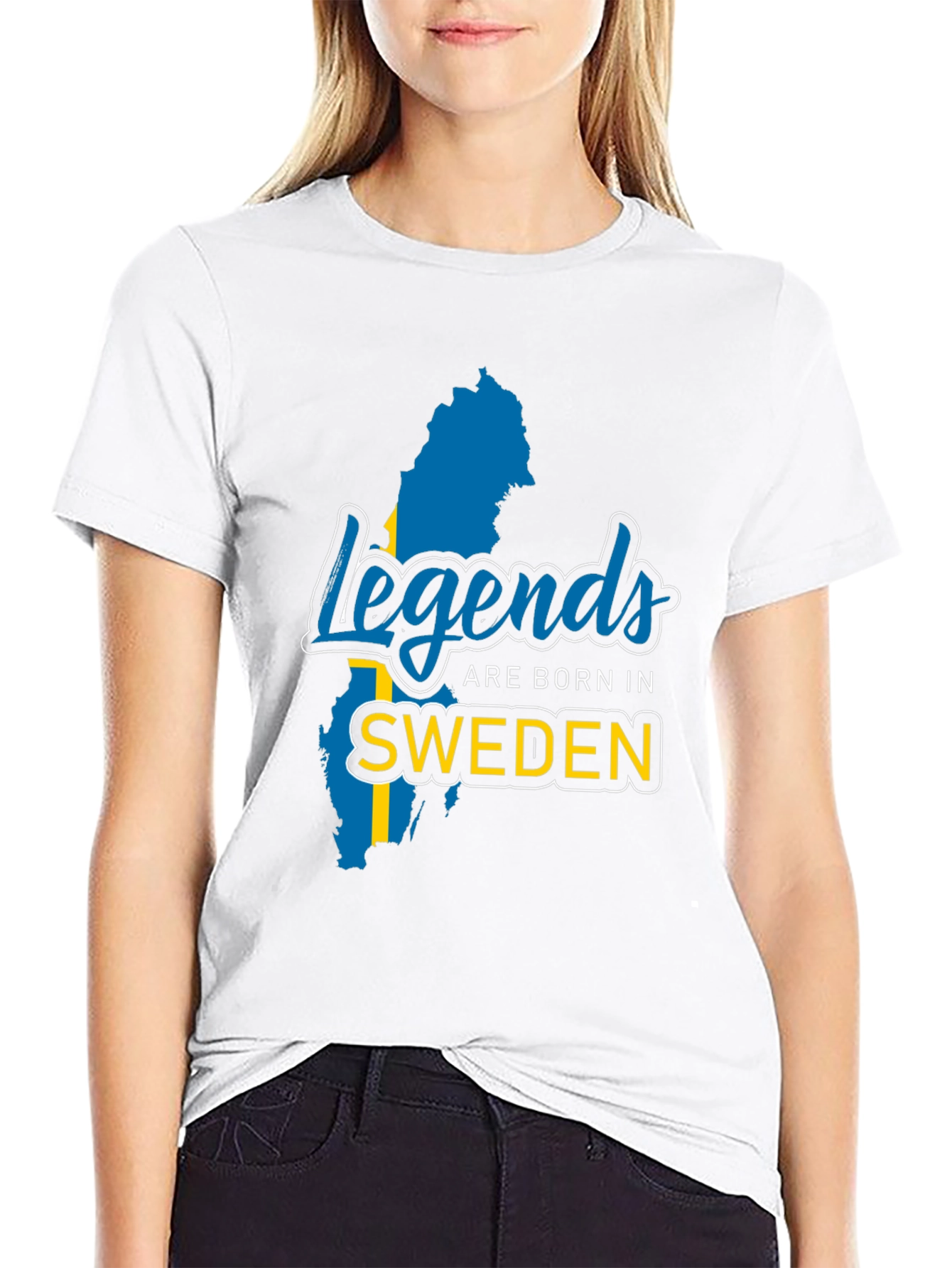Legends Are Born In Sweden Black T-Shirt