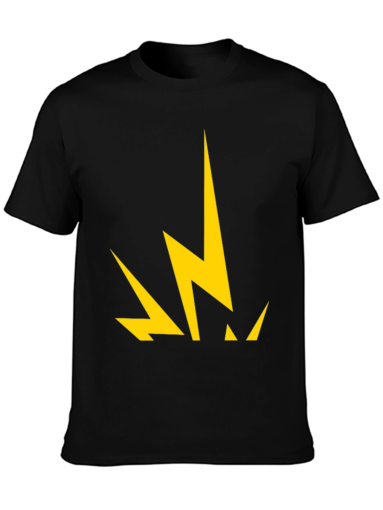 Bold Lightning Bolt Graphic Tee - Black