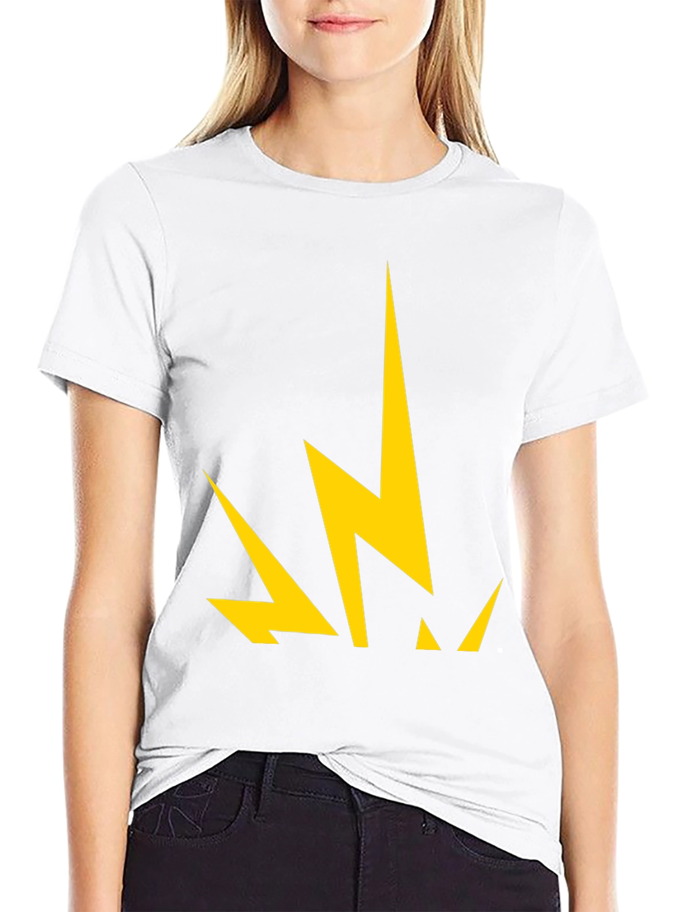 Bold Lightning Bolt Graphic Tee - Black