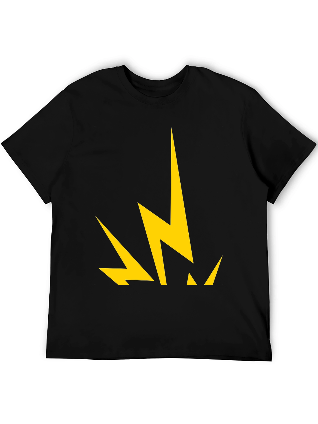 Bold Lightning Bolt Graphic Tee - Black