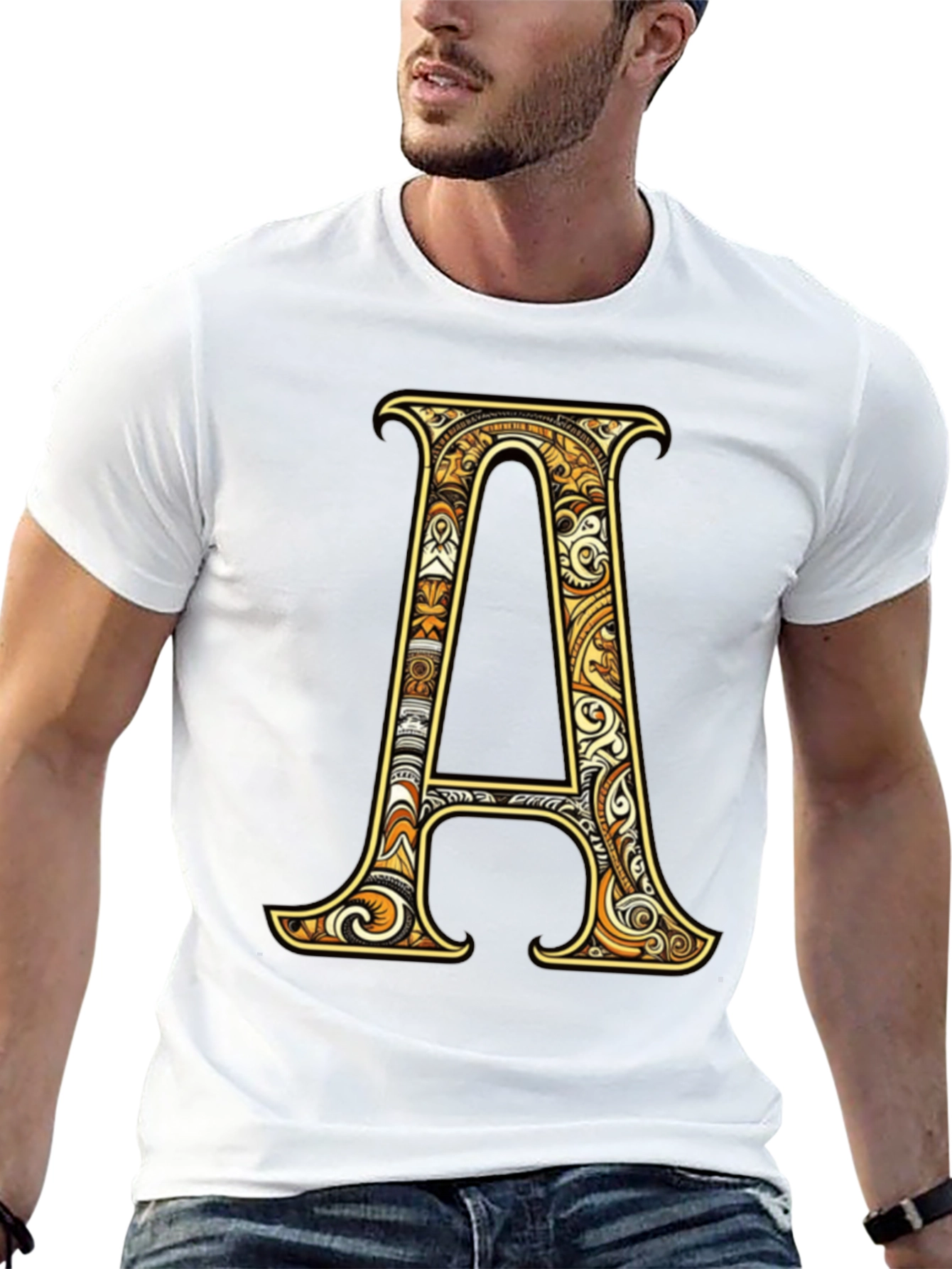 Letter A Graphic Tee - Stylish Initial Shirt