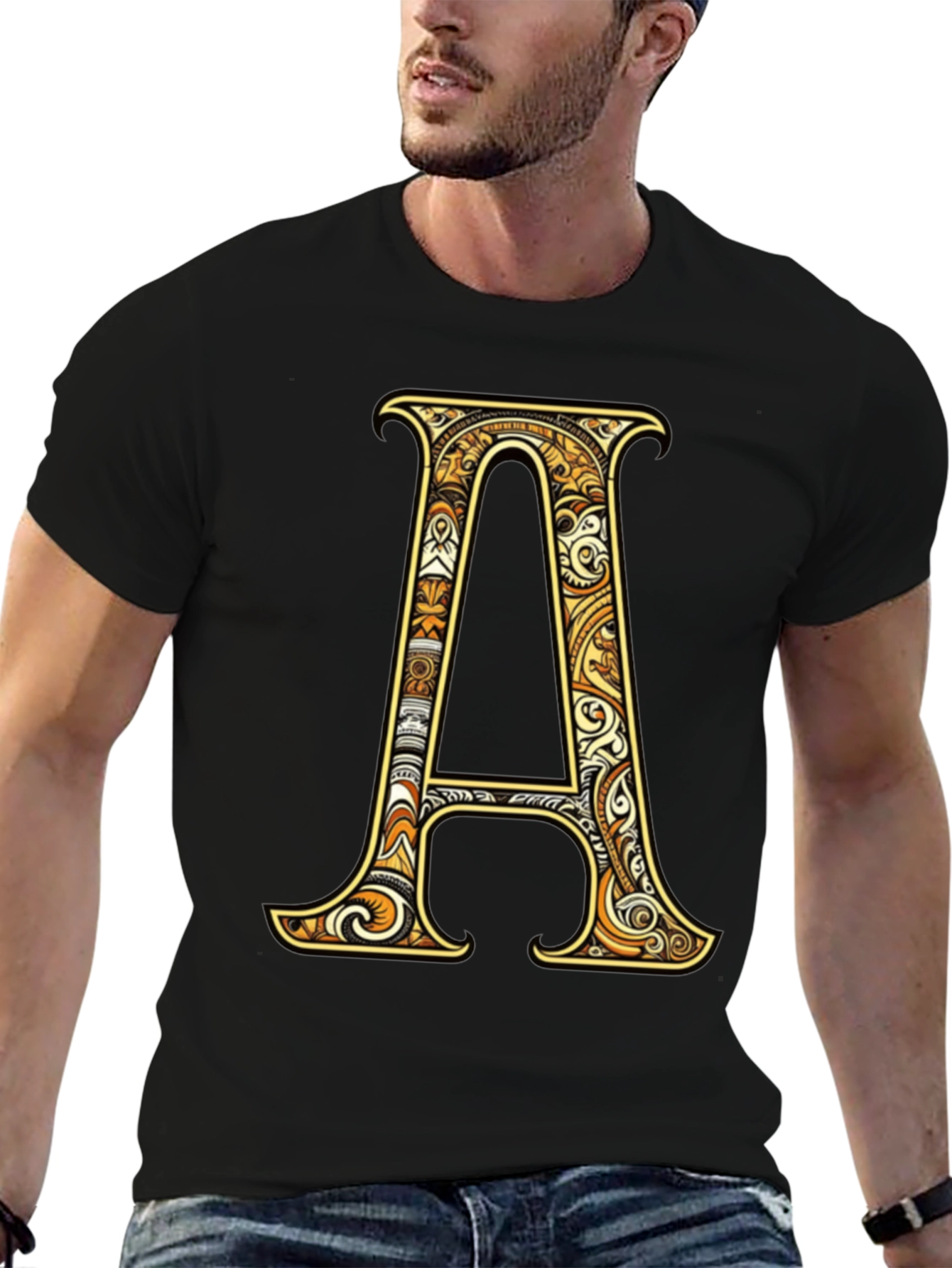 Letter A Graphic Tee - Stylish Initial Shirt