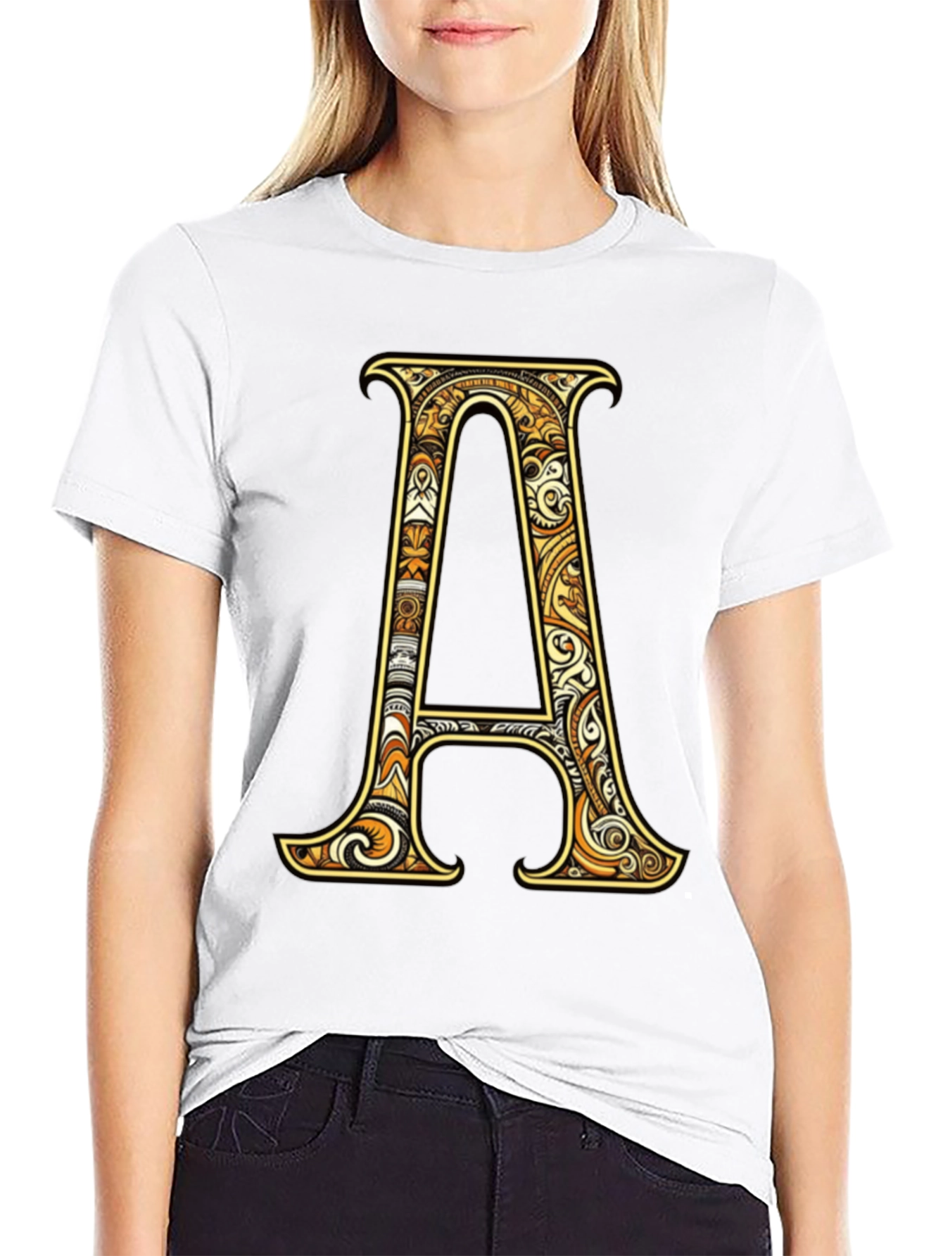 Letter A Graphic Tee - Stylish Initial Shirt