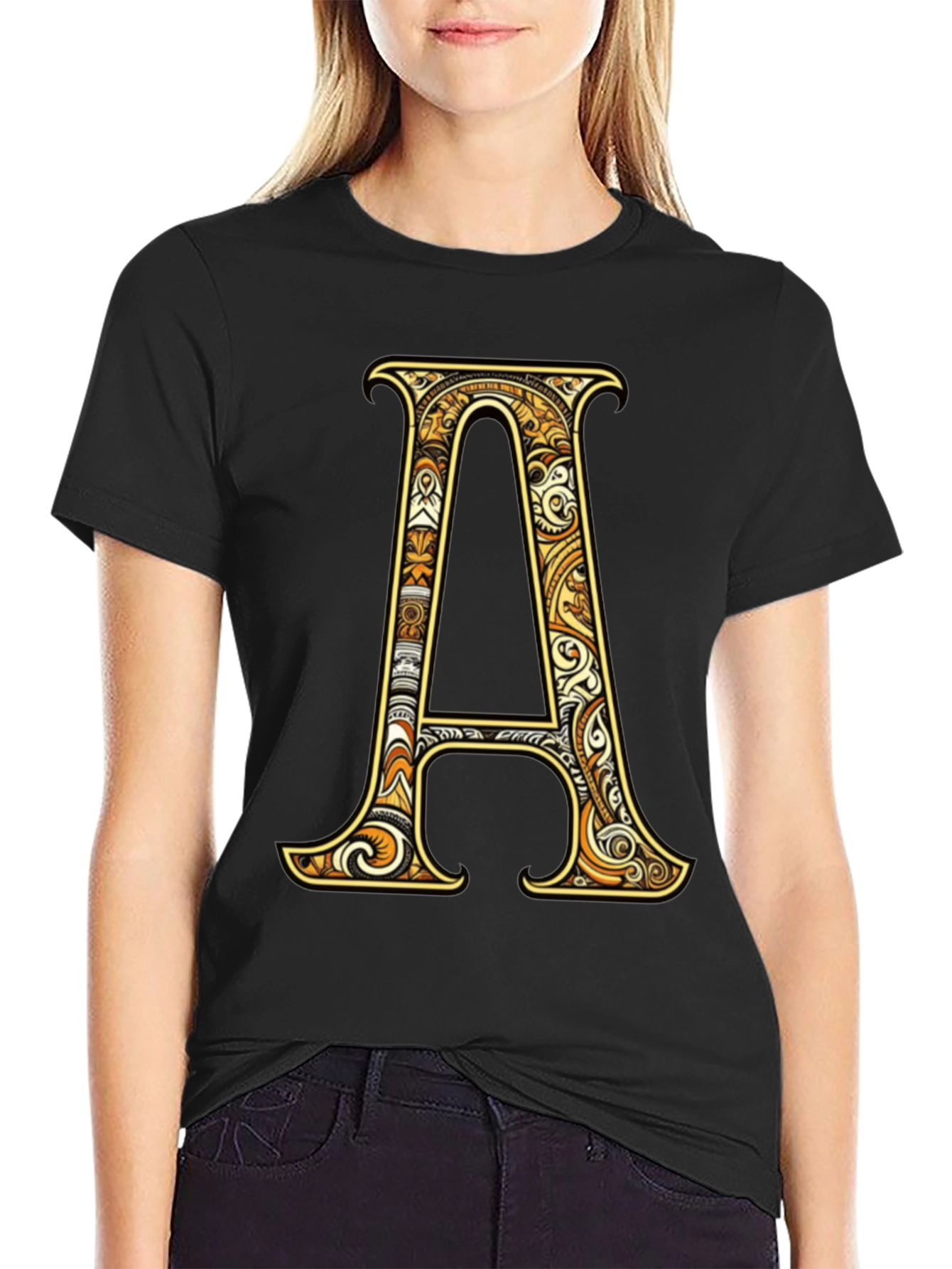 Letter A Graphic Tee - Stylish Initial Shirt