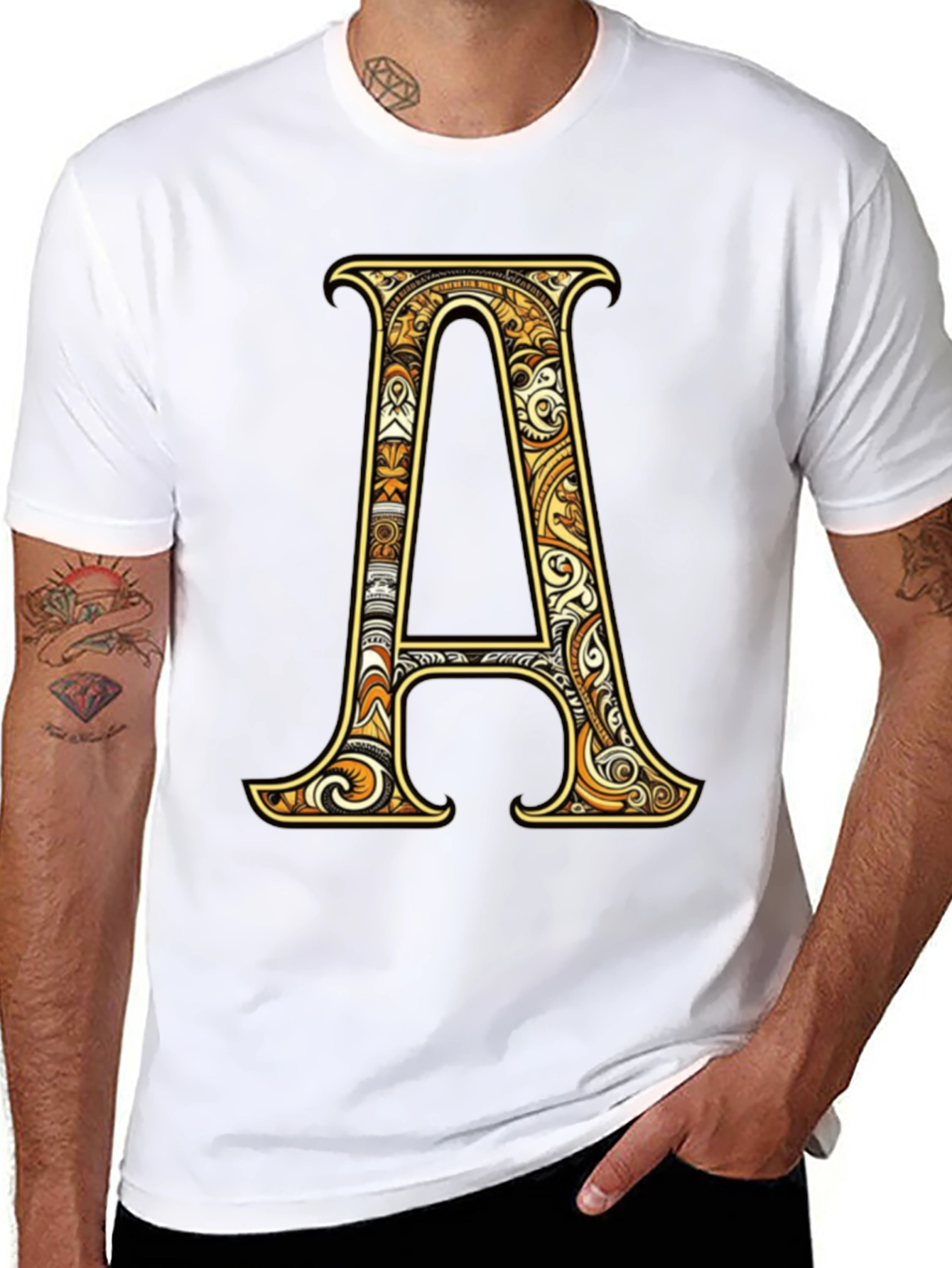 Letter A Graphic Tee - Stylish Initial Shirt
