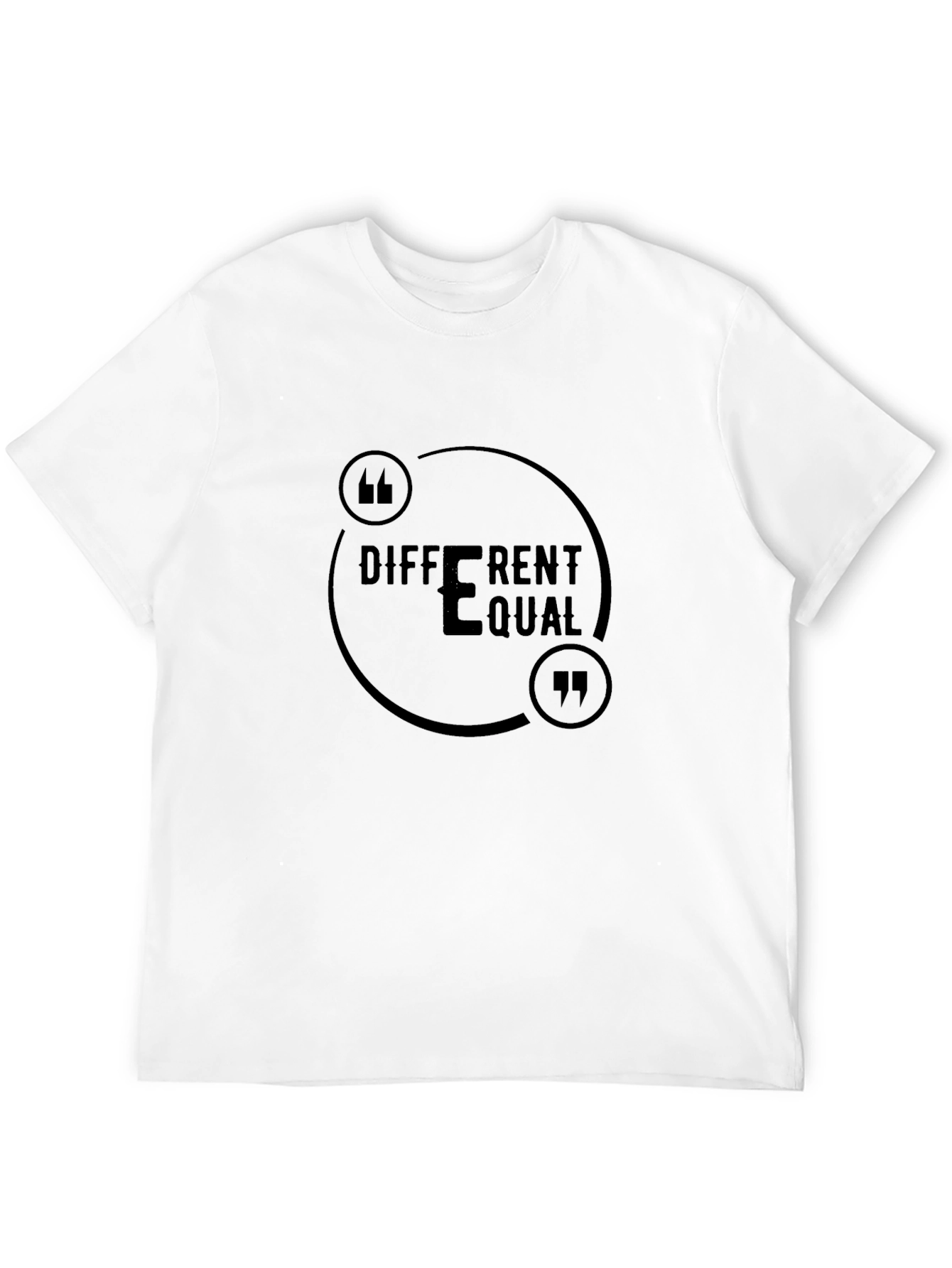 Different Equal Black T-Shirt for Men