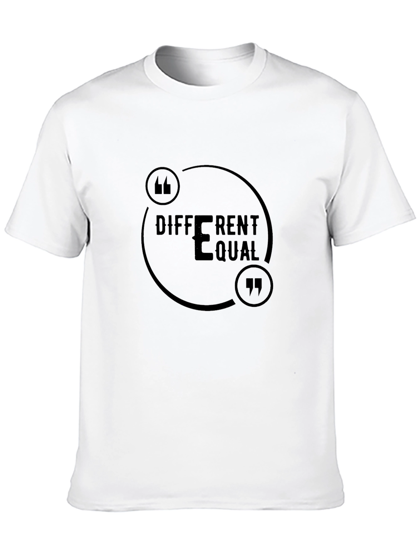 Different Equal Black T-Shirt for Men