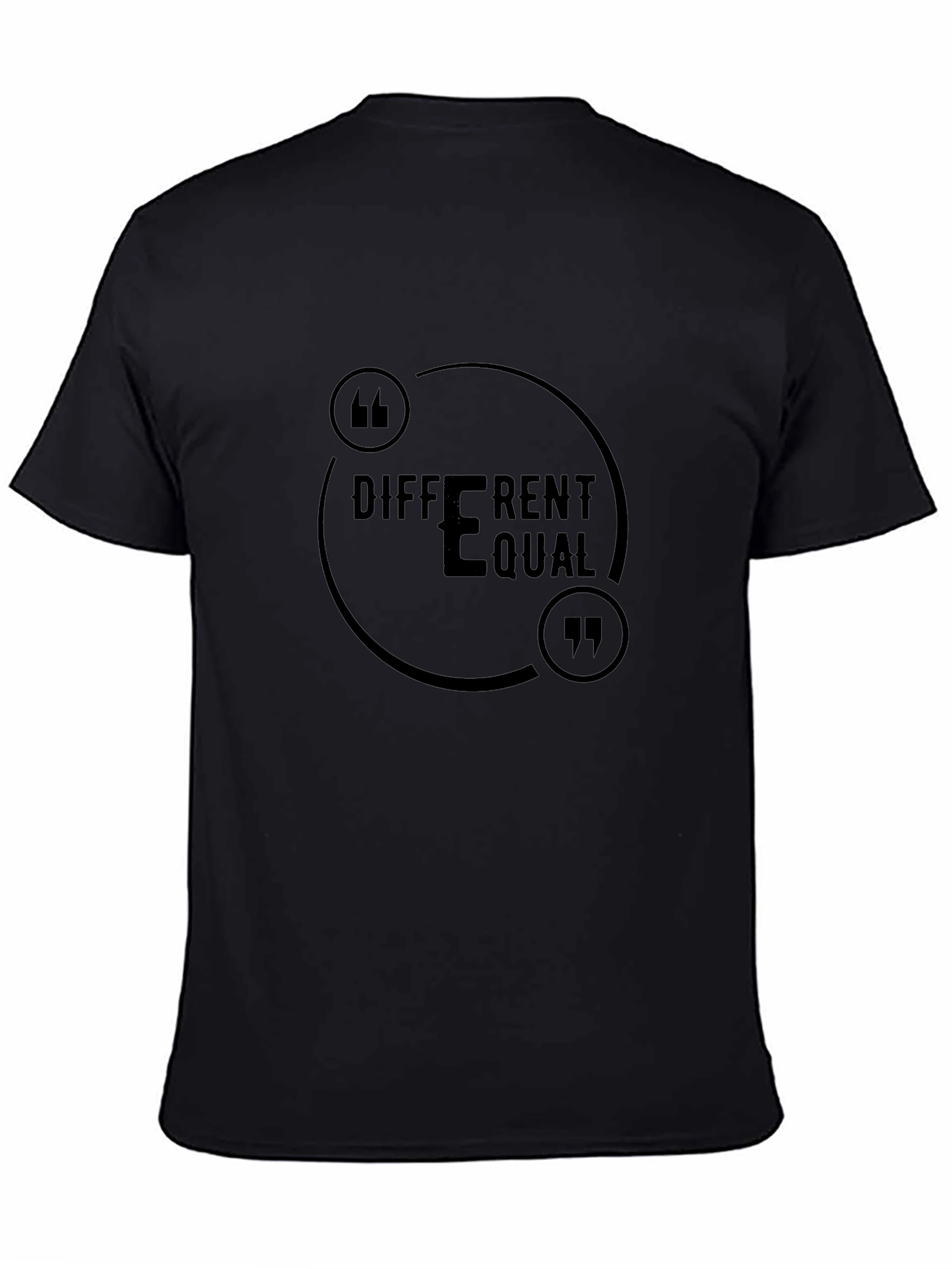 Different Equal Black T-Shirt for Men
