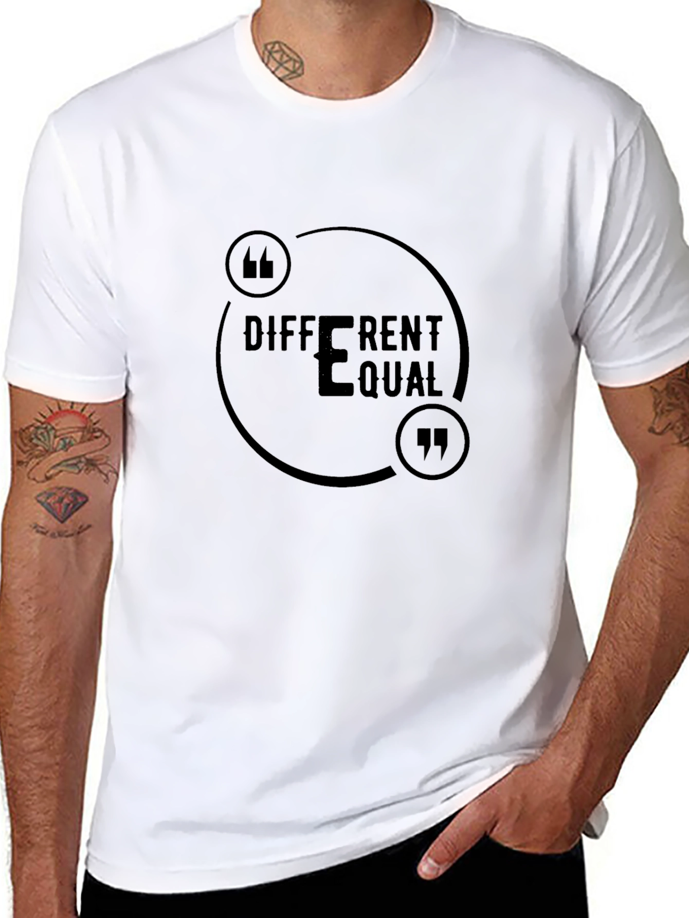 Different Equal Black T-Shirt for Men