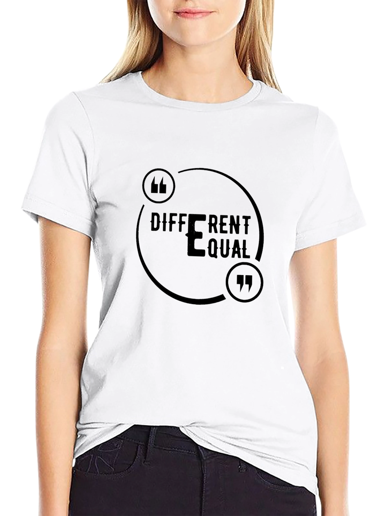 Different Equal Black T-Shirt for Men