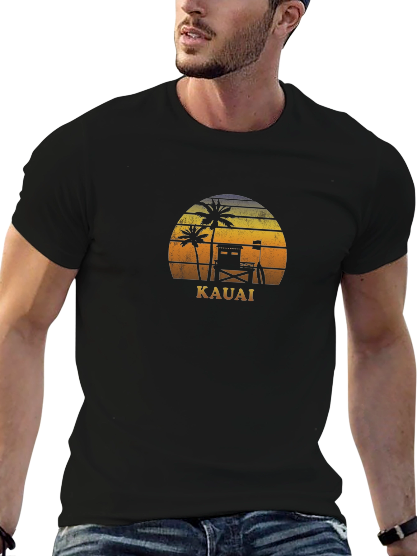 Kauai Sunset Graphic Tee - Tropical Vacation Shirt