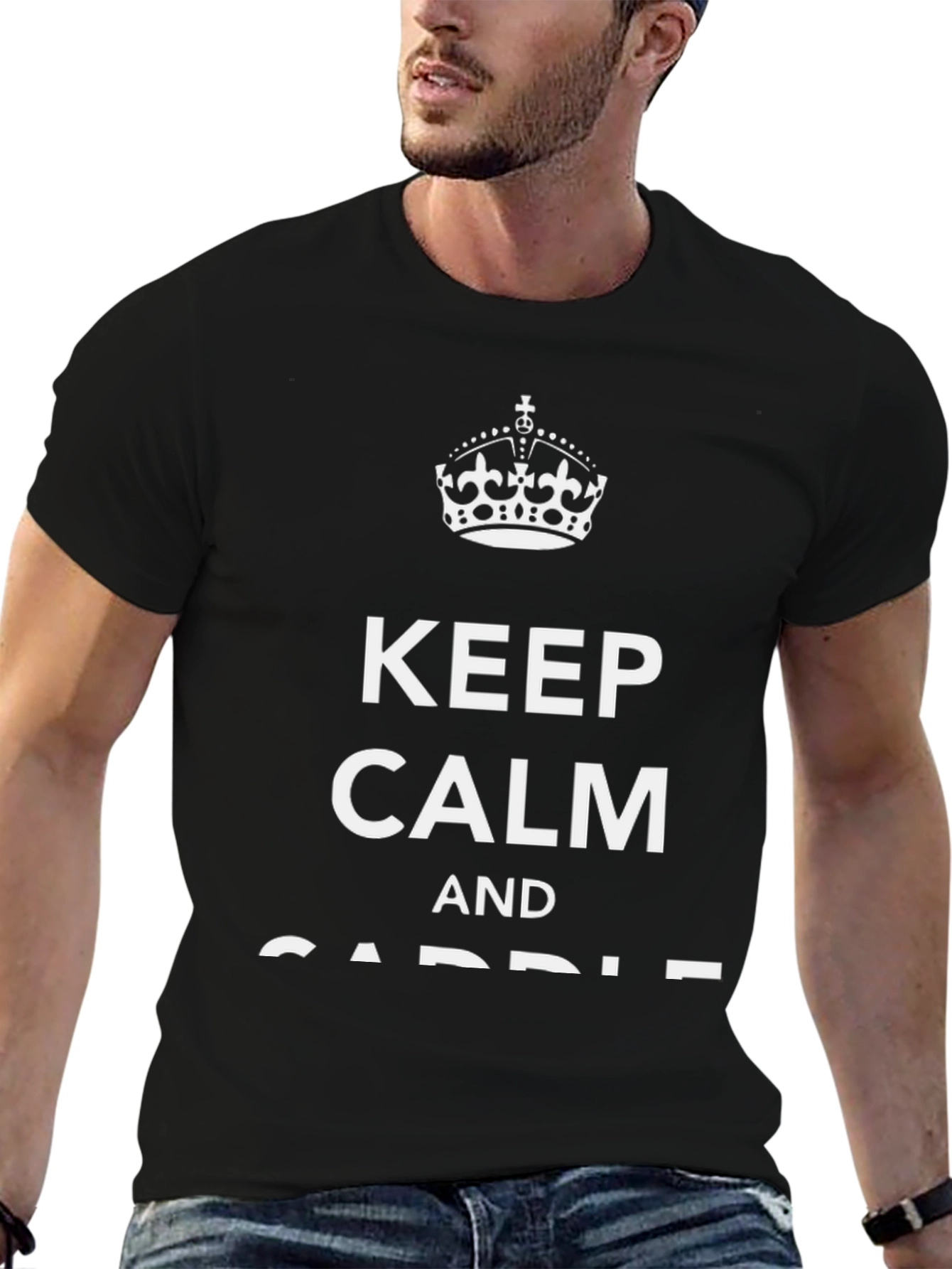 Keep Calm and Saddle Up Black T-Shirt