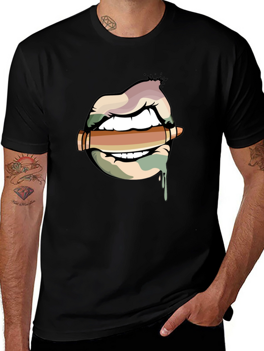 Lips and Bullet Graphic T-Shirt