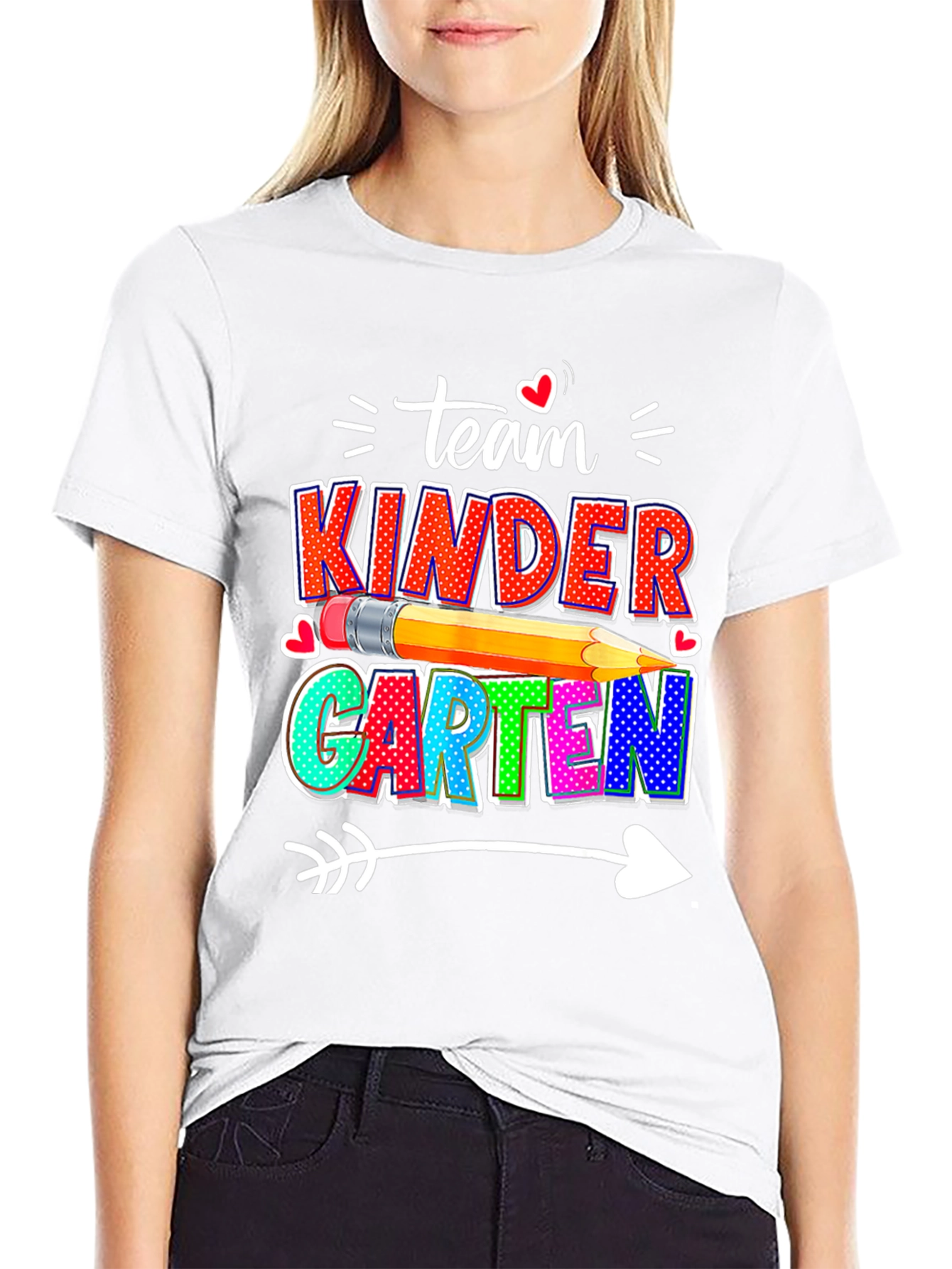 Team Kinder Teacher Arrow T-Shirt