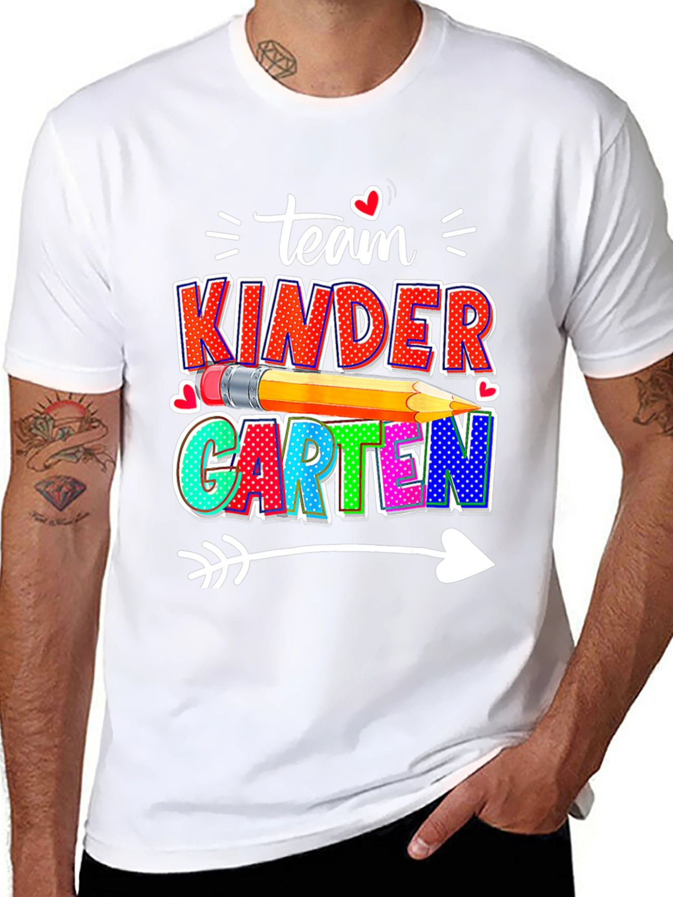 Team Kinder Teacher Arrow T-Shirt