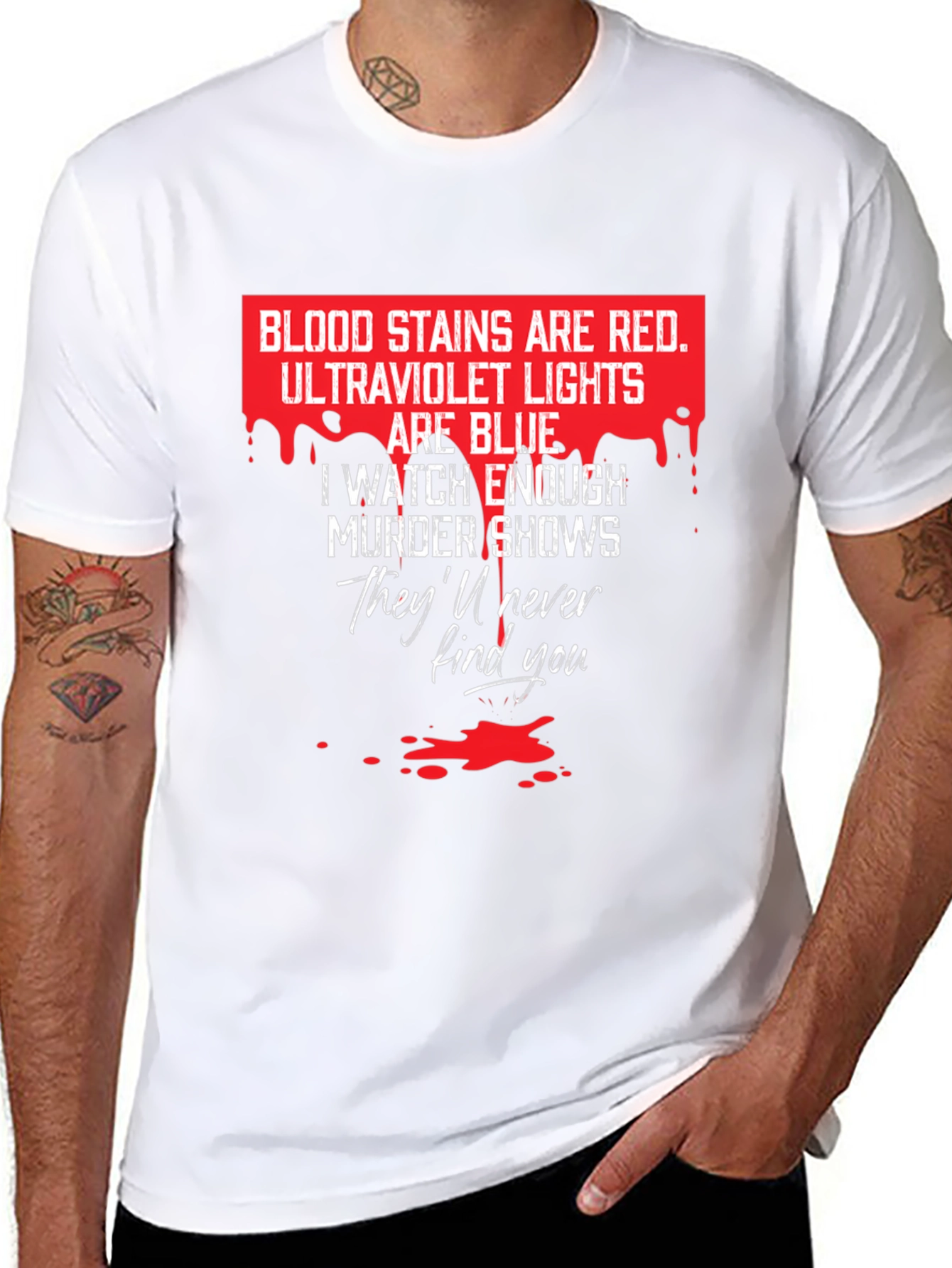 Murder Shows Black T-Shirt - Blood Stains Are Red
