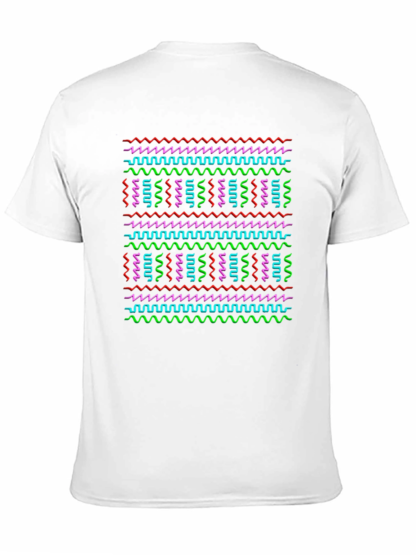 Retro Wave T-Shirt - Neon Geometric Pattern