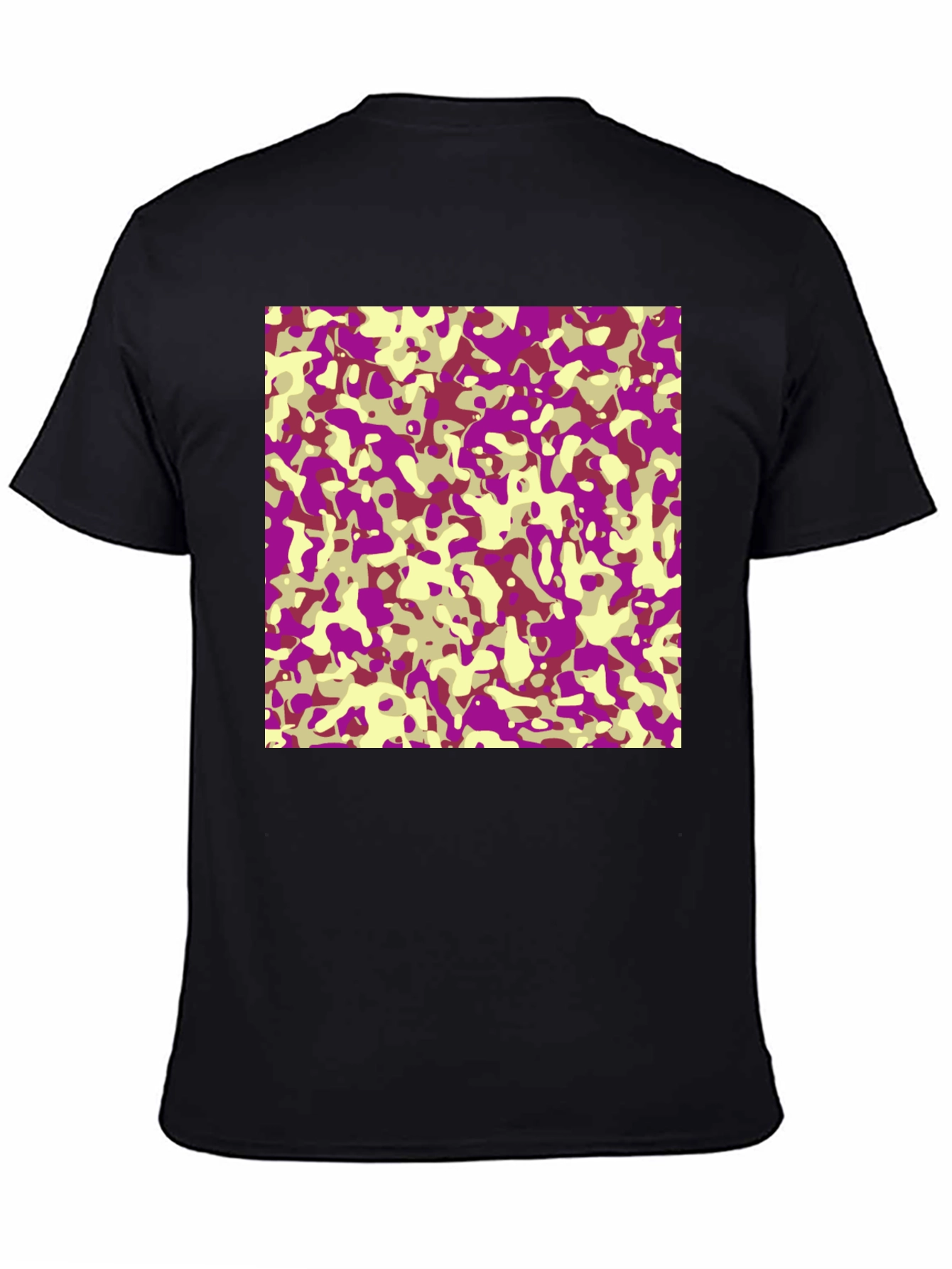 Purple & Yellow Camo T-Shirt - Casual Style