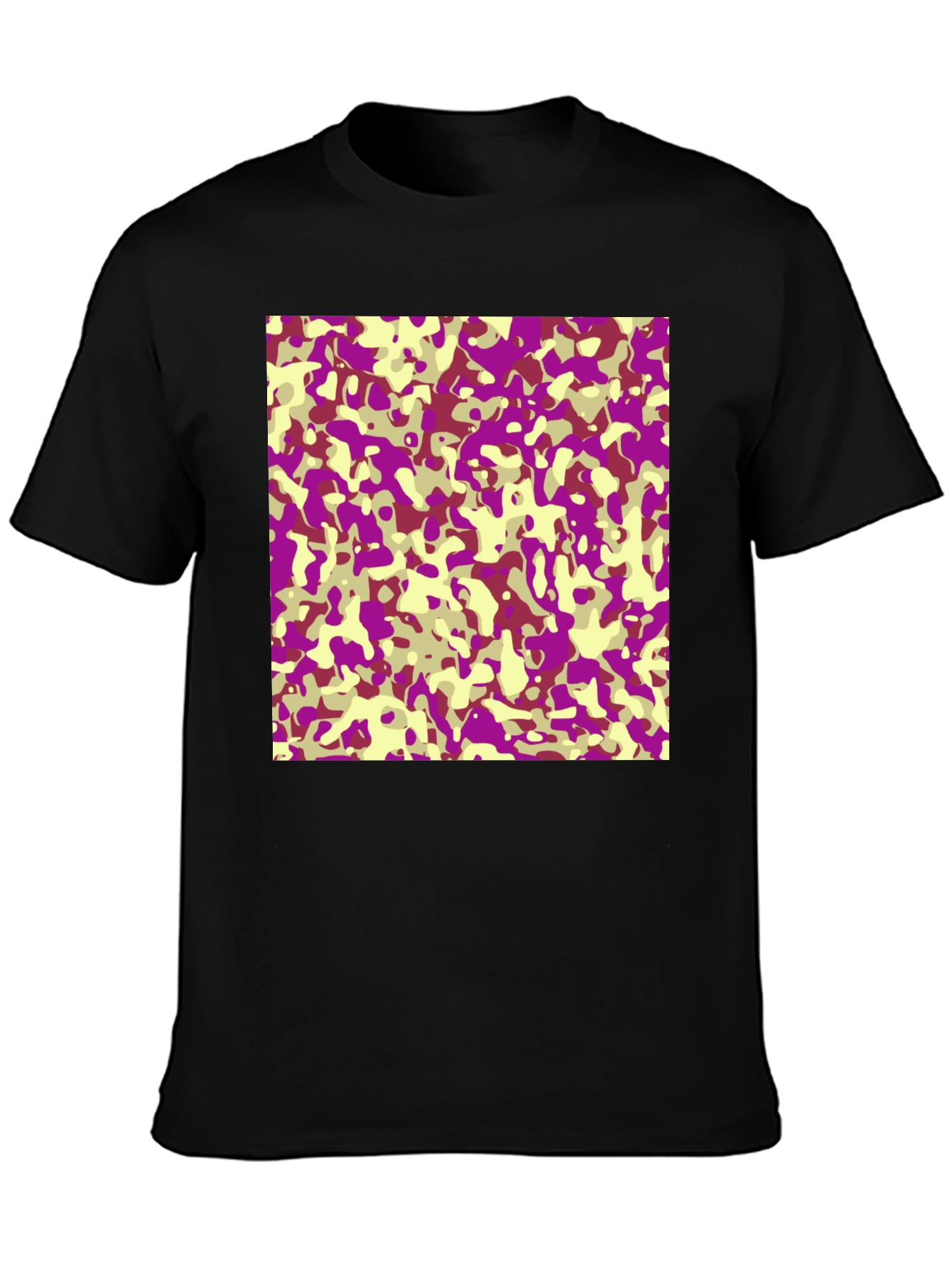 Purple & Yellow Camo T-Shirt - Casual Style